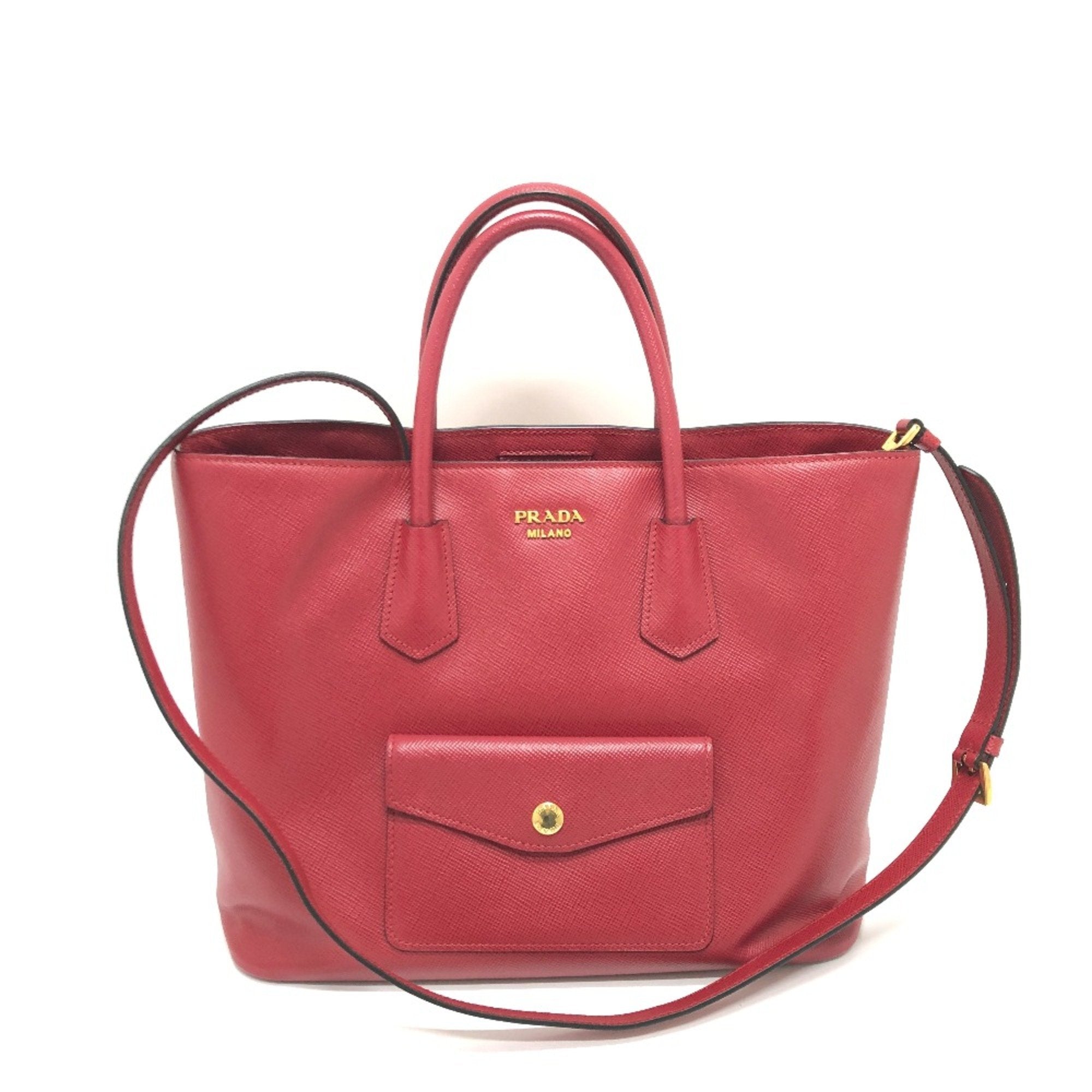 Prada Red Leather Handbag (Pre-Owned)
