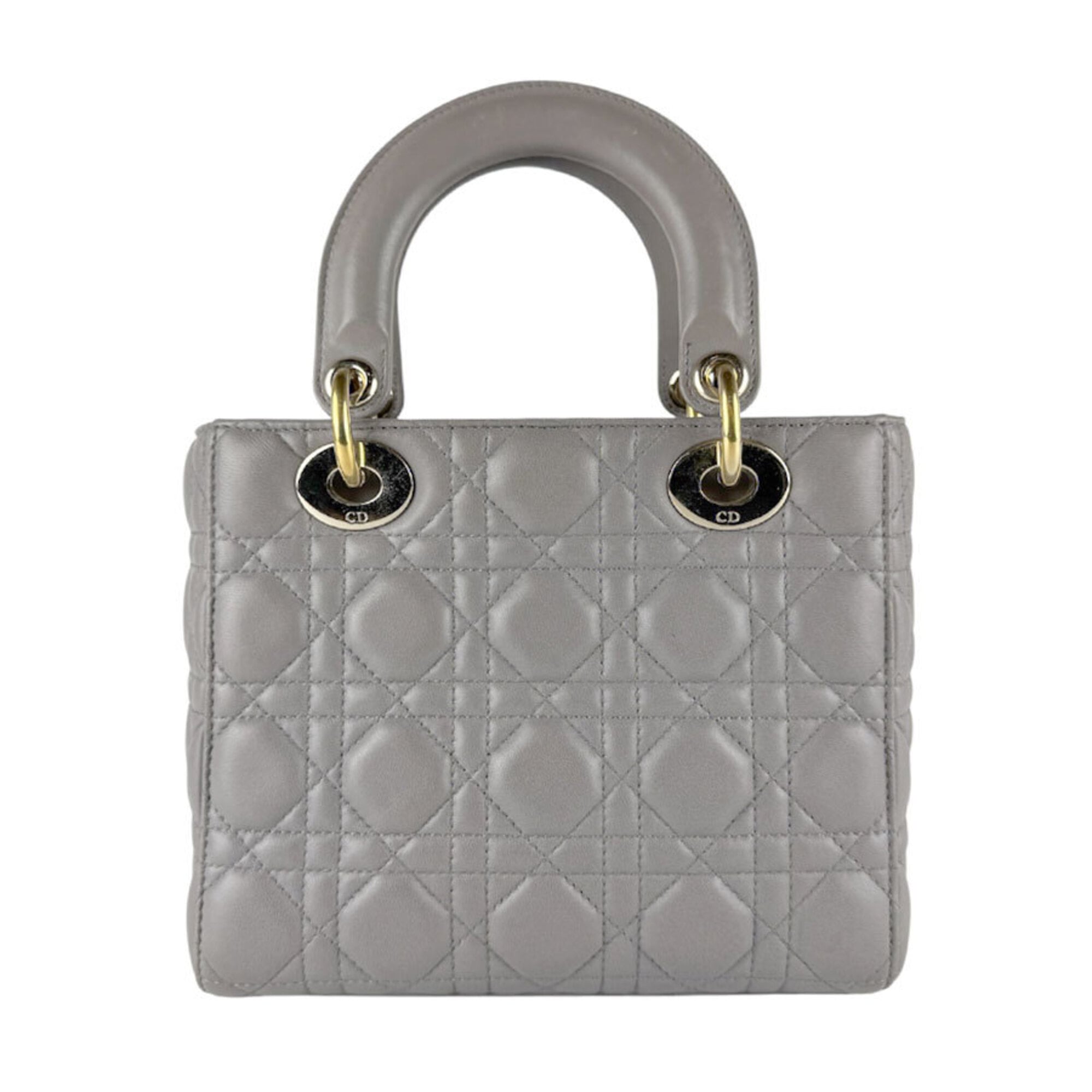 Christian Dior Gray Leather Handbag Shoulder Bag (Pre-Owned)