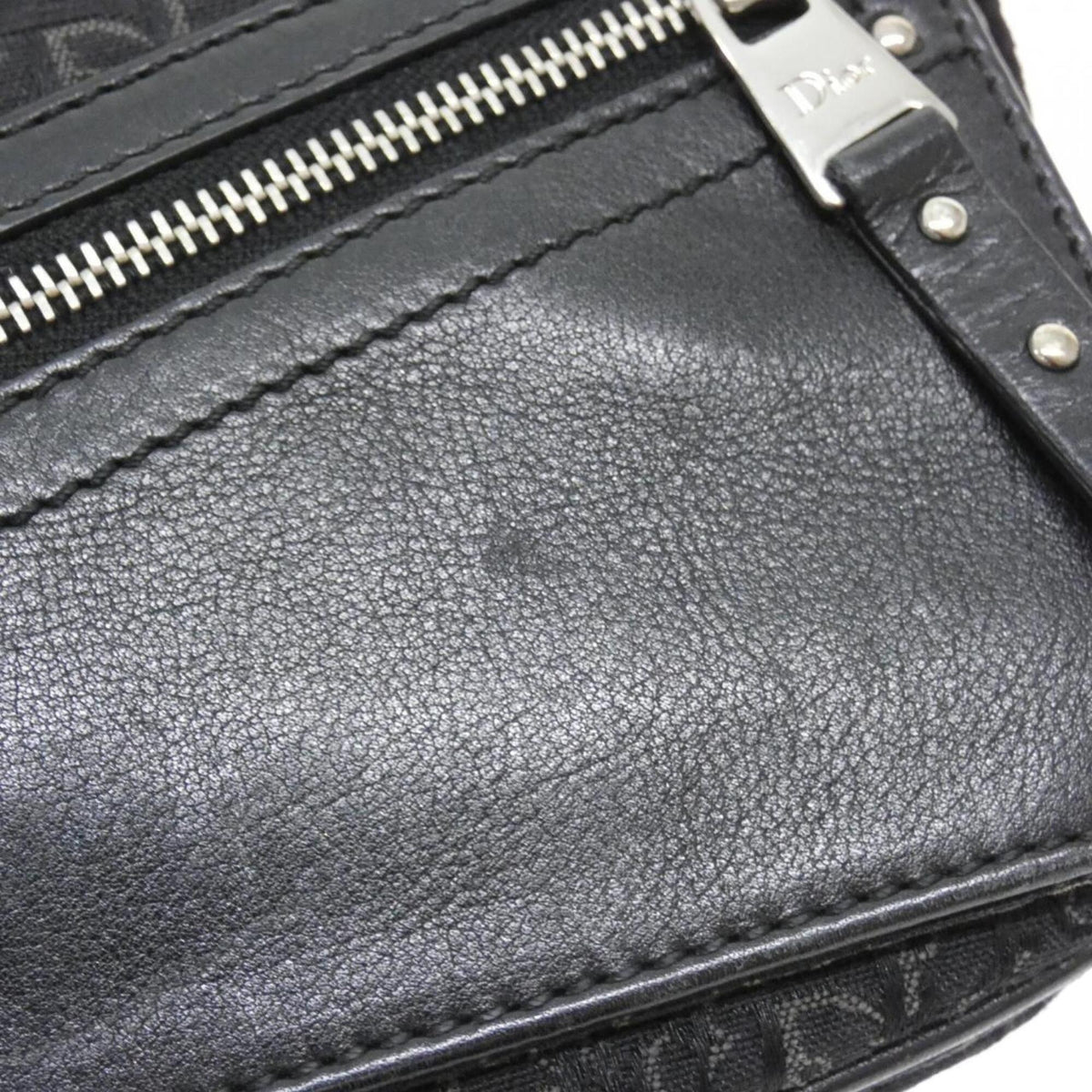 Christian Dior Black Canvas Leather Shoulder Bag (Pre-Owned)