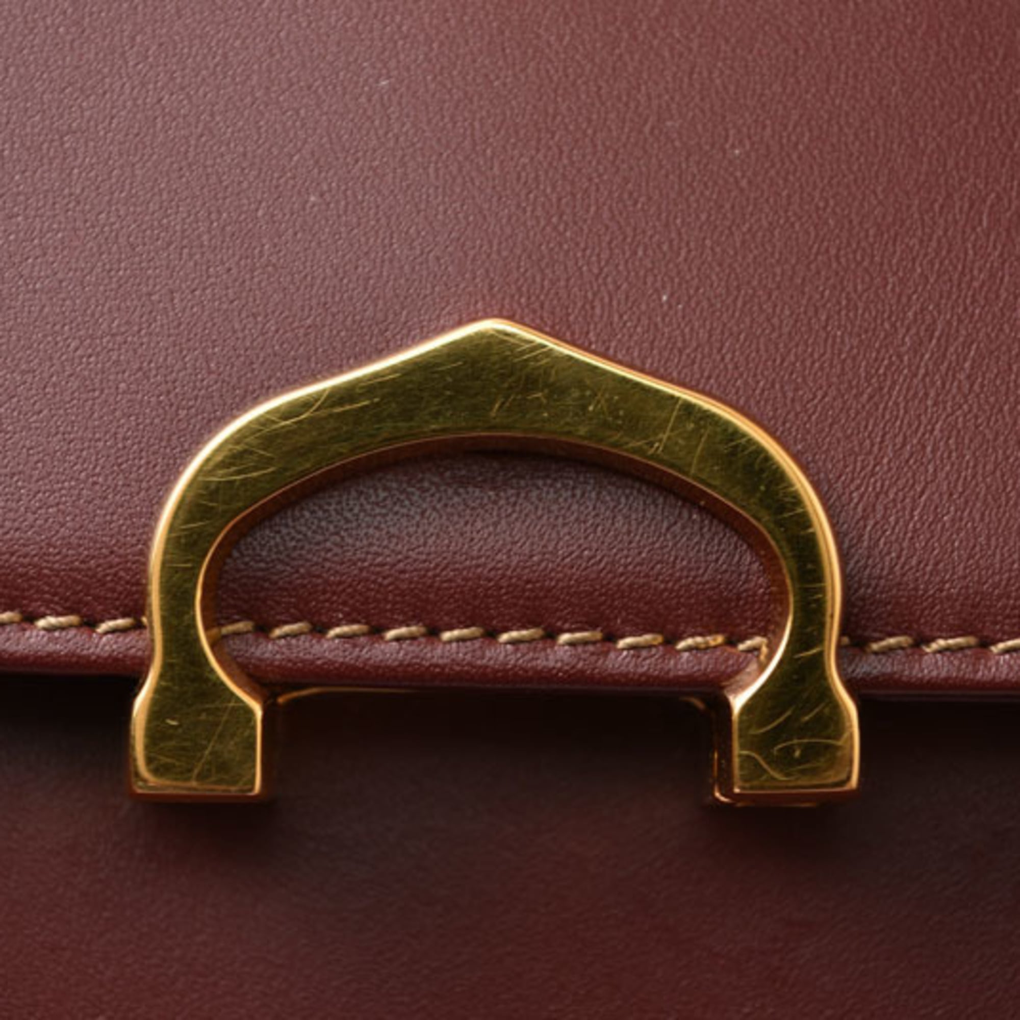 Cartier Bordeaux Leather Shoulder Bag (Pre-Owned)