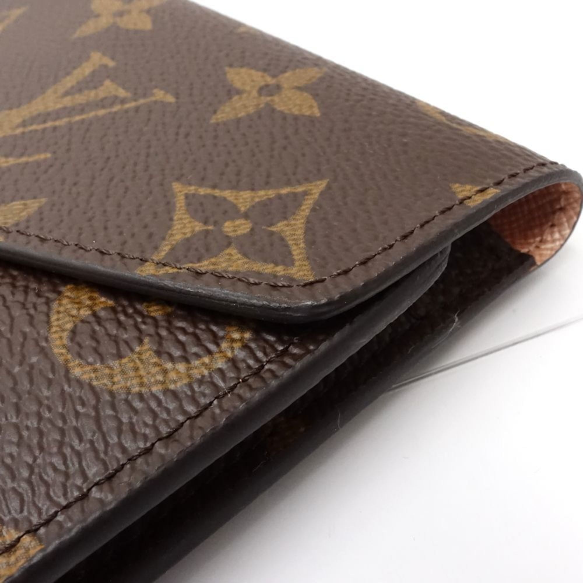 Louis Vuitton Brown Pink Monogram Long Wallet (Tri-Fold) (Pre-Owned)