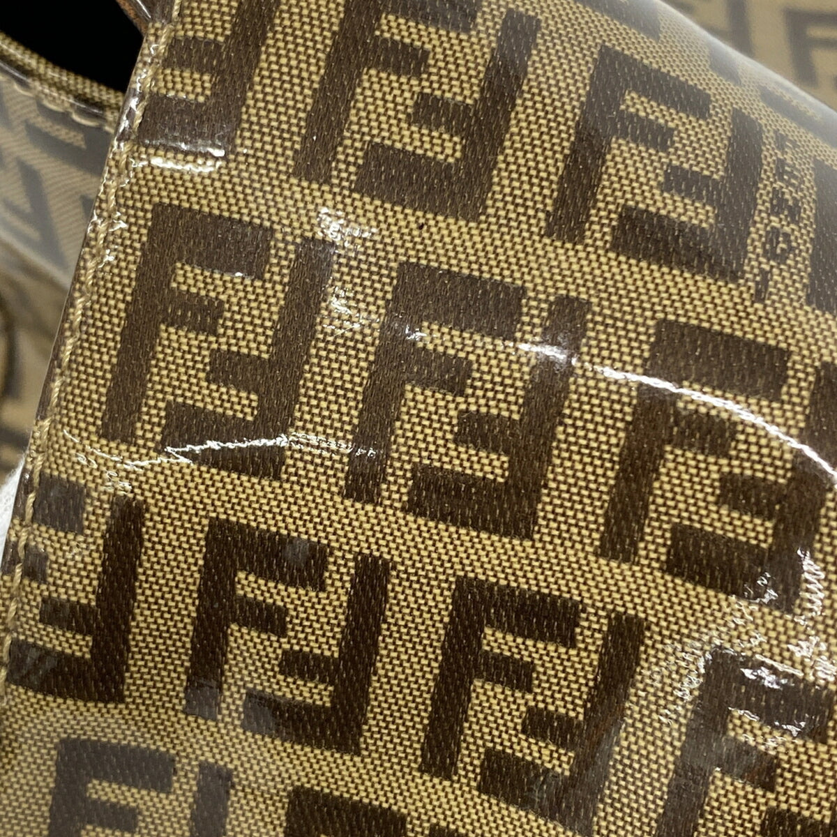 Fendi Brown Coated Canvas Handbag (Pre-Owned)
