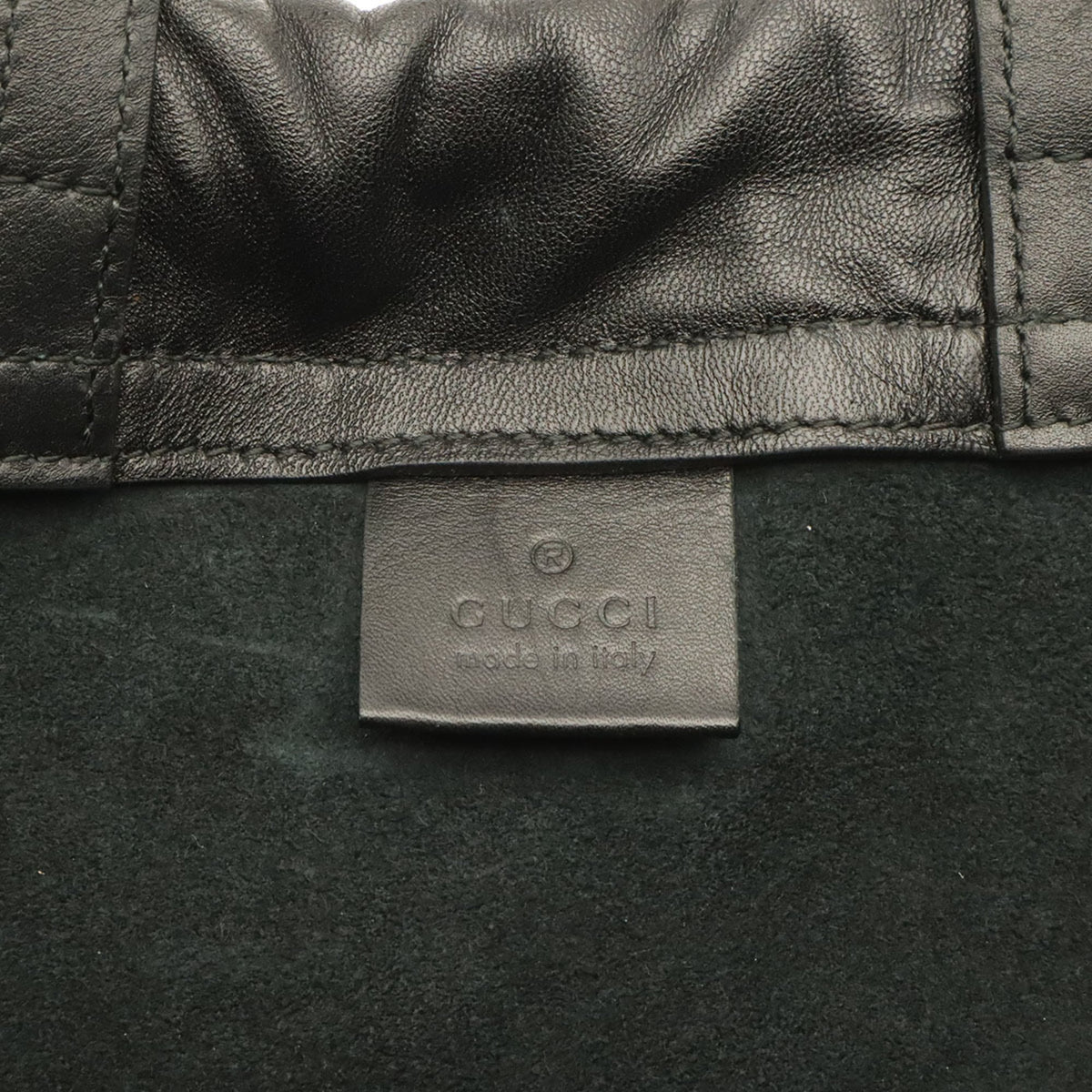 Gucci Black Green Red Color Leather Backpack Tote Bag (Pre-Owned)