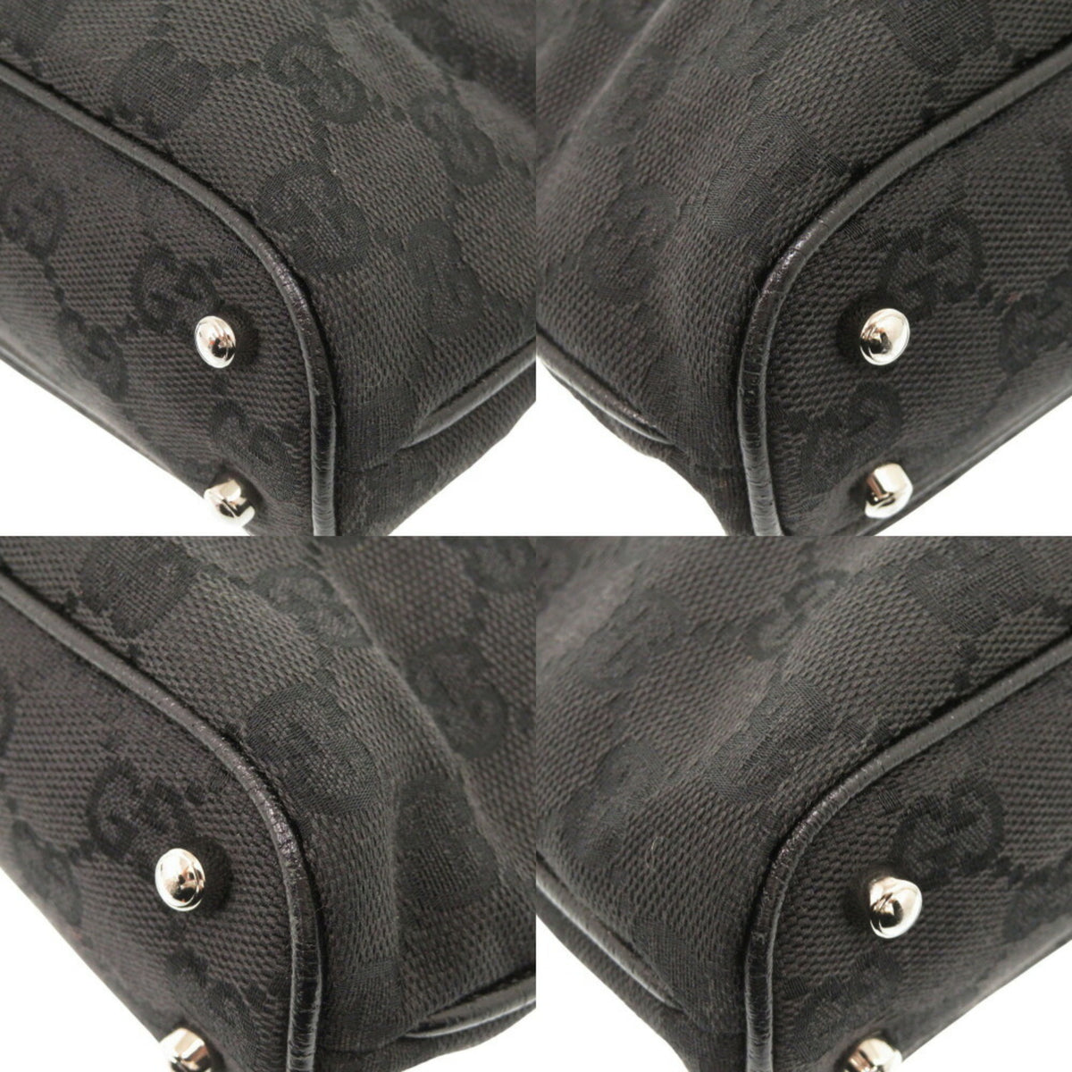 Gucci Black Gg Canvas Handbag Tote Bag (Pre-Owned)