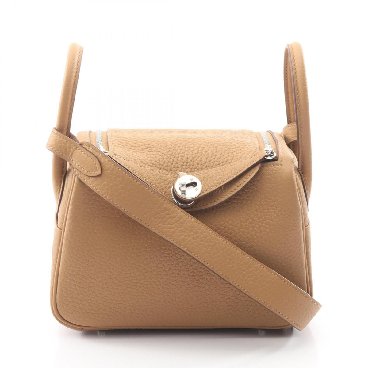 Hermes Beige Biscuit Taurillon Clemence Leather Leather Handbag Shoulder Bag (Pre-Owned)