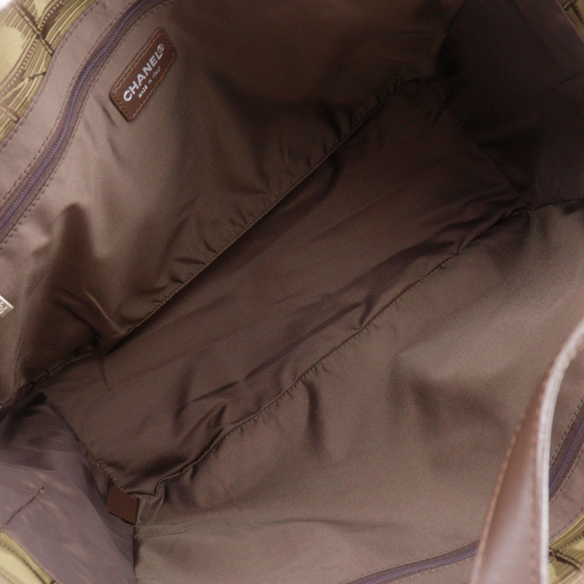 Chanel Khaki Nylon Canvas Tote Bag (Pre-Owned)