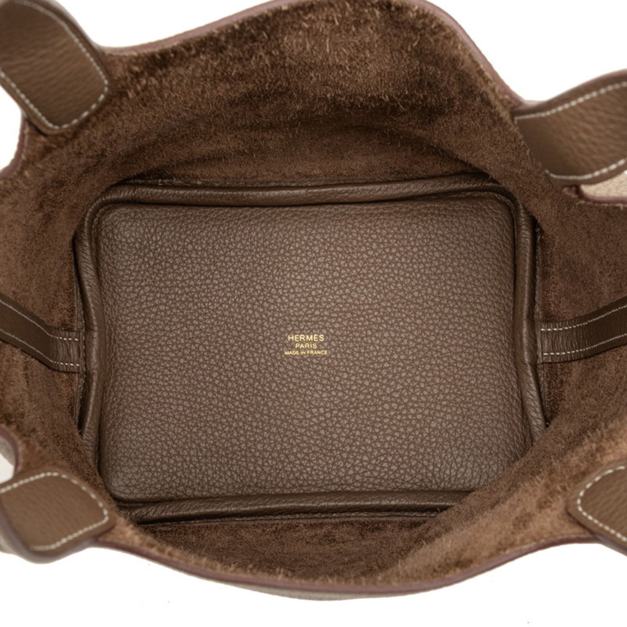 Hermes Brown Taurillon Clemence Leather Handbag (Pre-Owned)