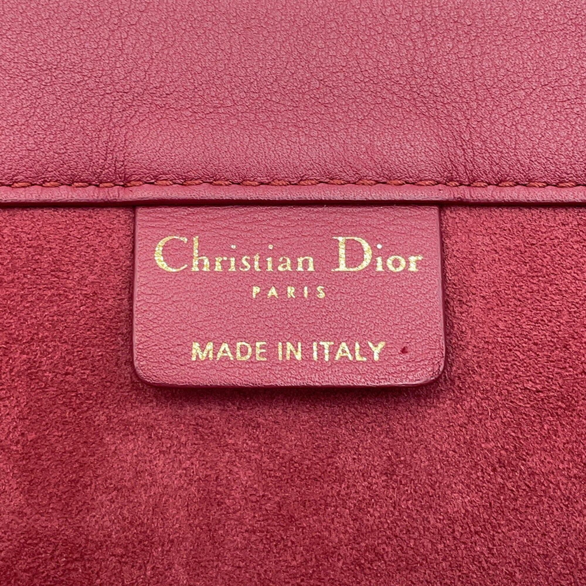 Christian Dior Wine Leather Handbag Tote Bag (Pre-Owned)