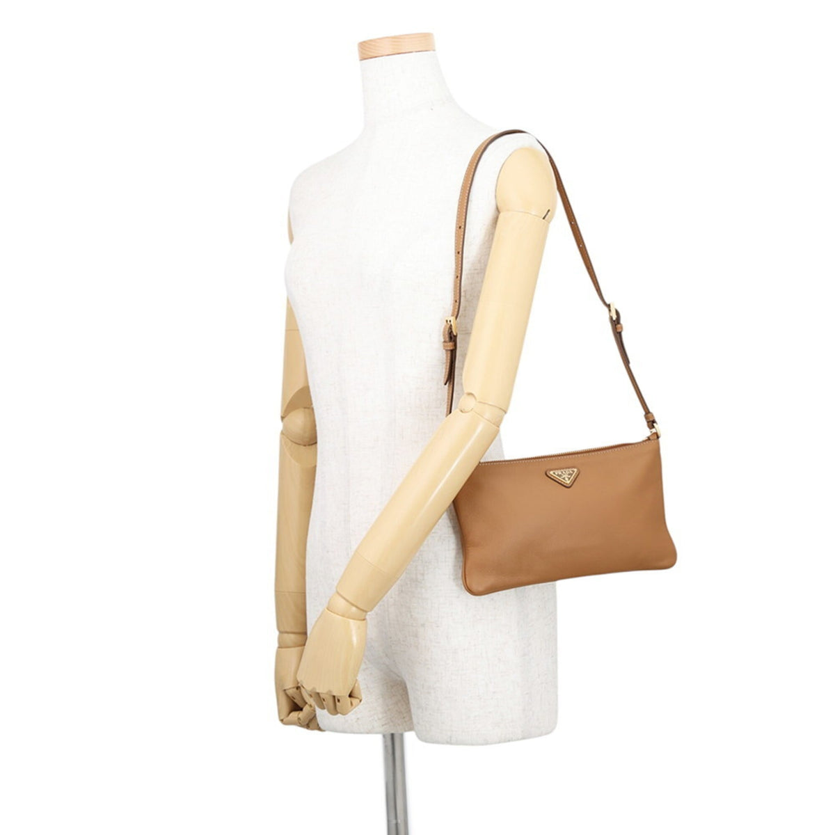 Prada Brown Leather Handbag Shoulder Bag (Pre-Owned)
