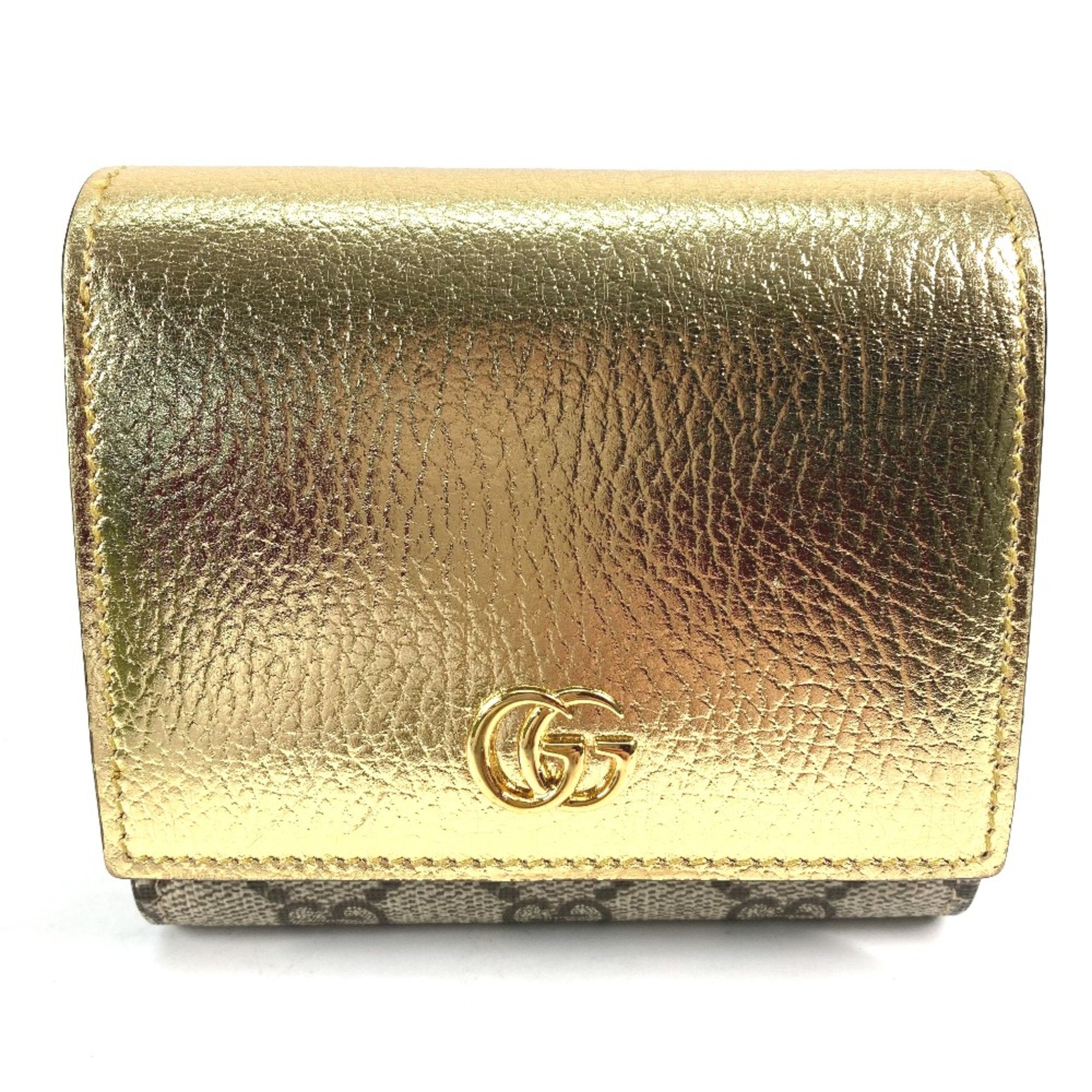 Gucci Gold Leather Wallet (Bi-Fold) (Pre-Owned)