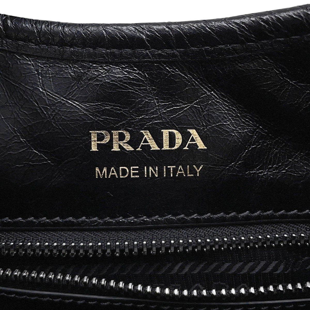 Prada Black Leather Handbag Shoulder Bag (Pre-Owned)