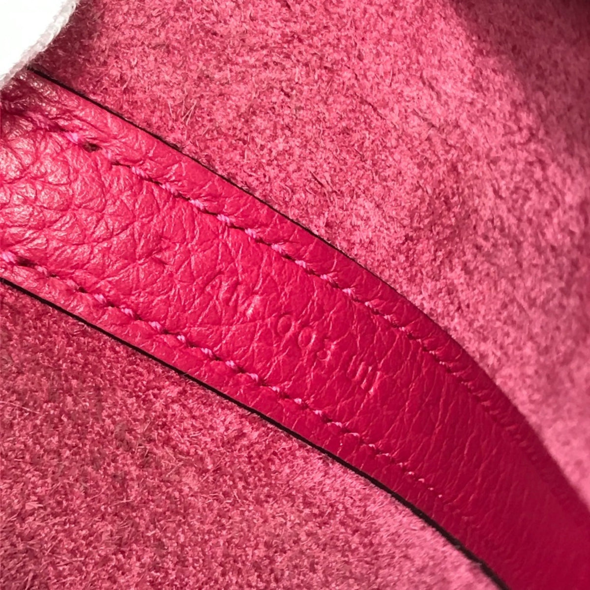 Hermes Pink Red Color Taurillon Clemence Leather Handbag (Pre-Owned)