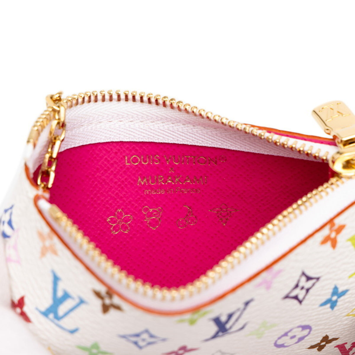 Louis Vuitton Multi-Color White Pvc Leather Handbag Pouch (Pre-Owned)