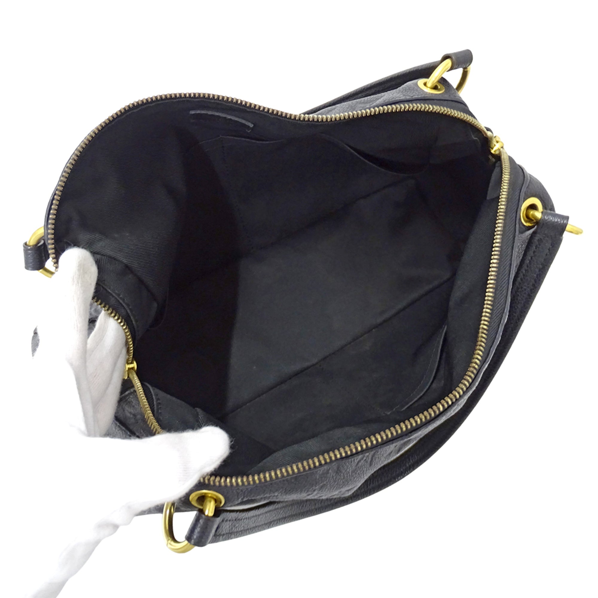 Louis Vuitton Black Galle Monogram Noir Monogram Empreinte Handbag Shoulder Bag (Pre-Owned)