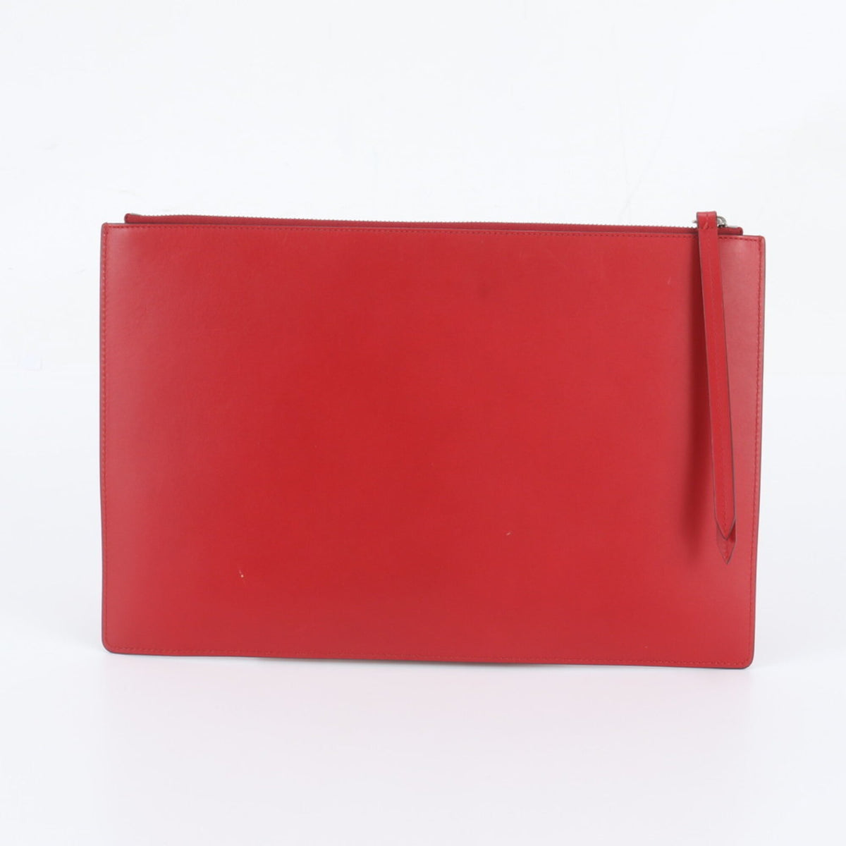 Gucci Red Color Leather Clutch Bag Pouch (Pre-Owned)