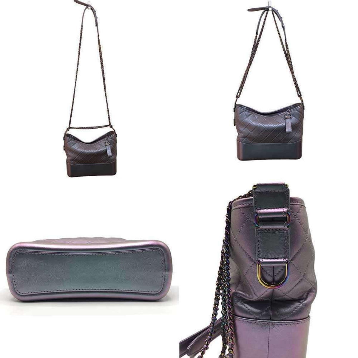 Chanel Metallic Silver Leather Shoulder Bag (Pre-Owned)