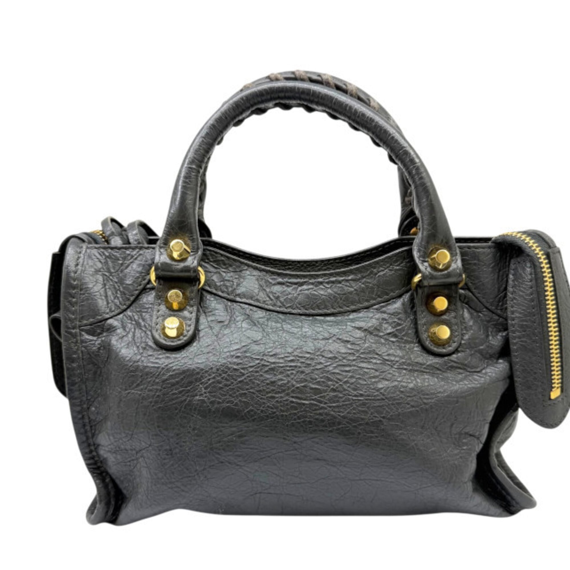Balenciaga Gray Leather Handbag Shoulder Bag (Pre-Owned)