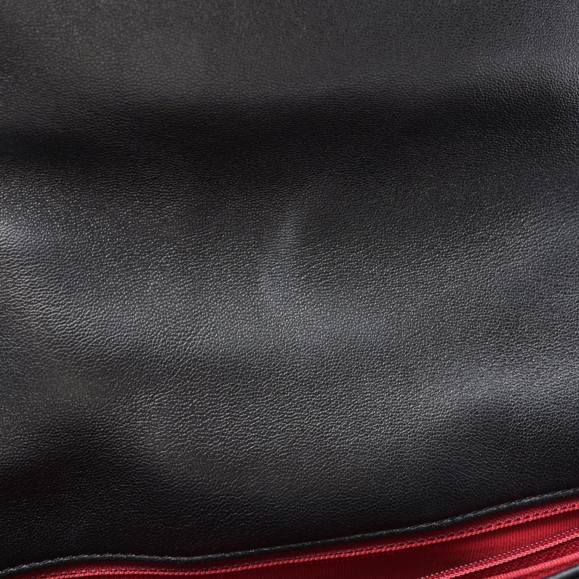 Chanel Black Leather Handbag Shoulder Bag (Pre-Owned)