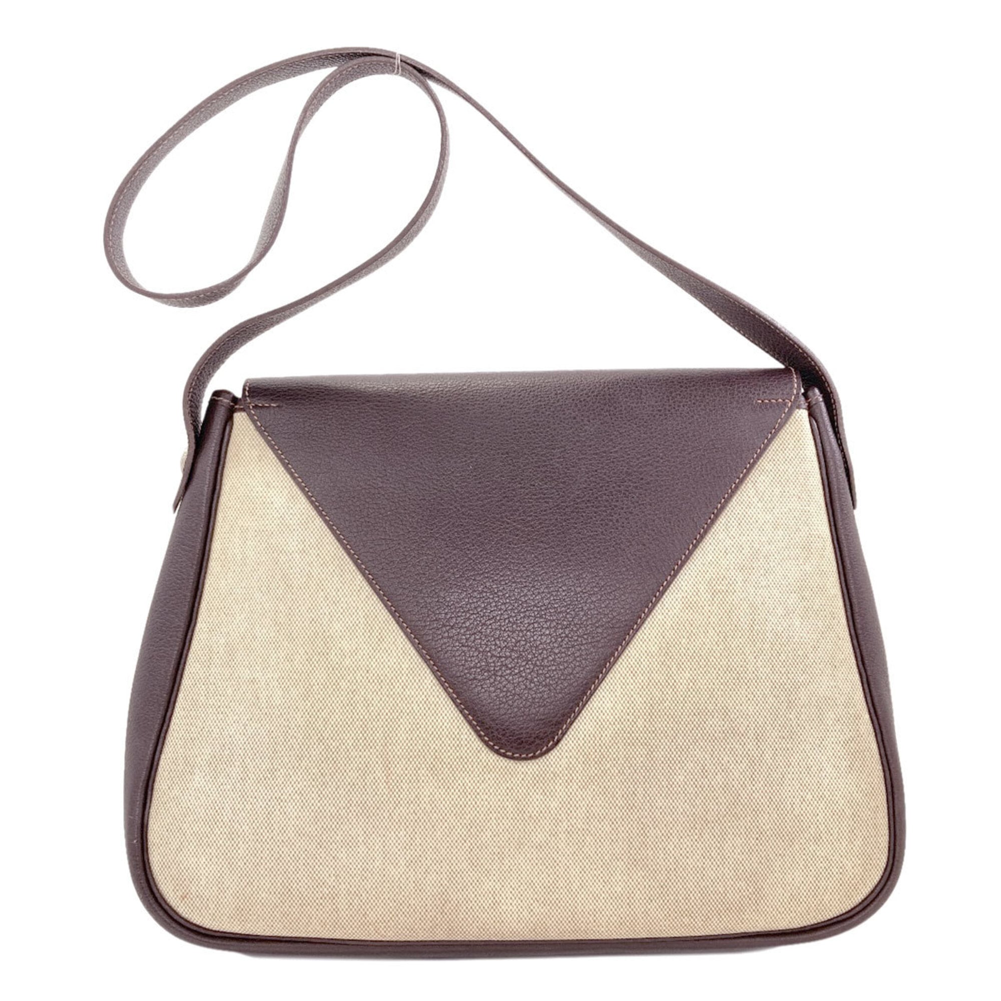 Hermes Beige Brown Toile H Shoulder Bag (Pre-Owned)