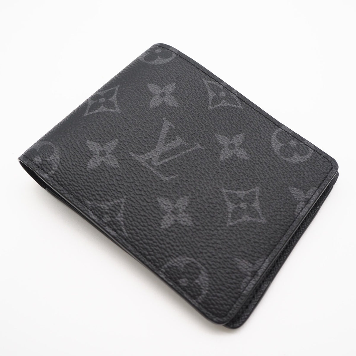 Louis Vuitton Black Gray Coated Canvas Leather Wallet (Bi-Fold) (Pre-Owned)