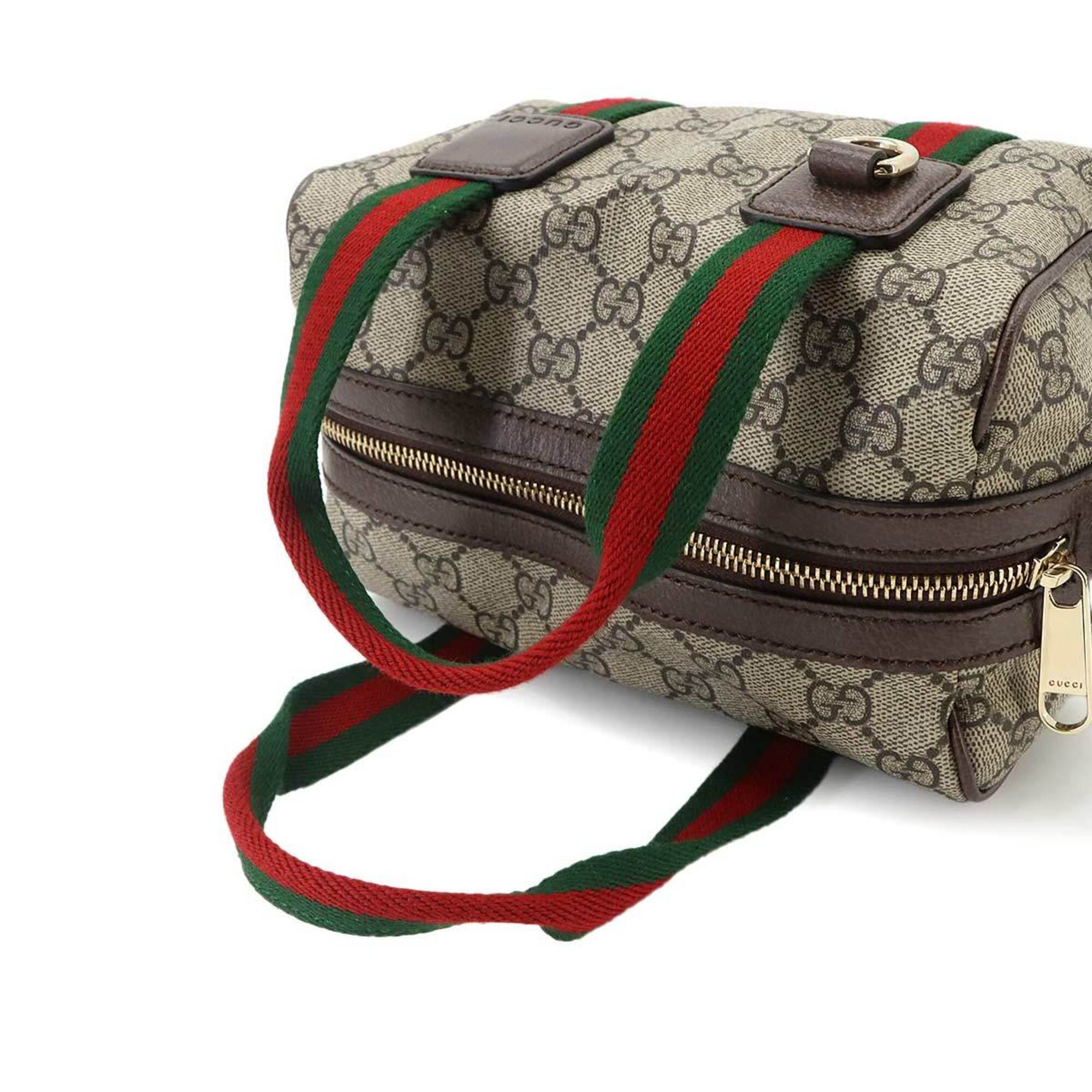 Gucci Beige Brown Gg Supreme Leather Handbag (Pre-Owned)