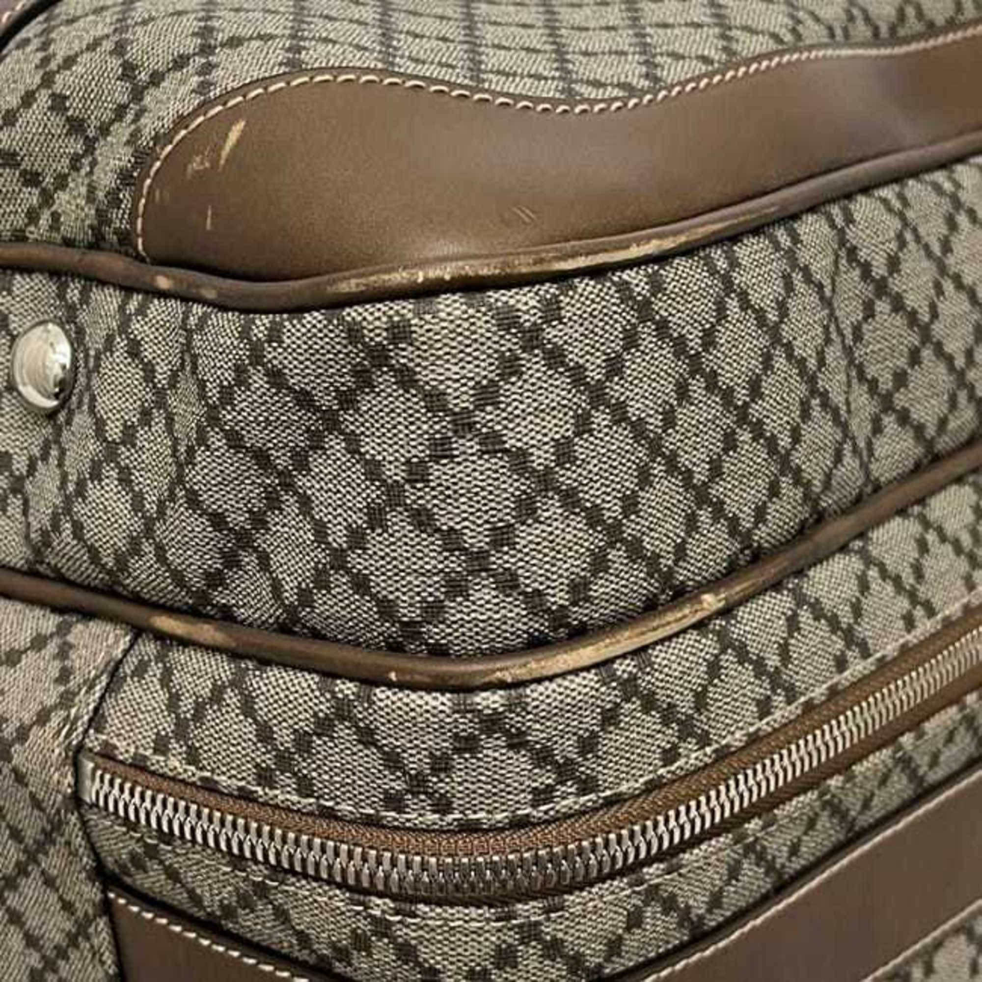 Gucci Beige Brown Pvc Leather Boston Bag Shoulder Bag (Pre-Owned)