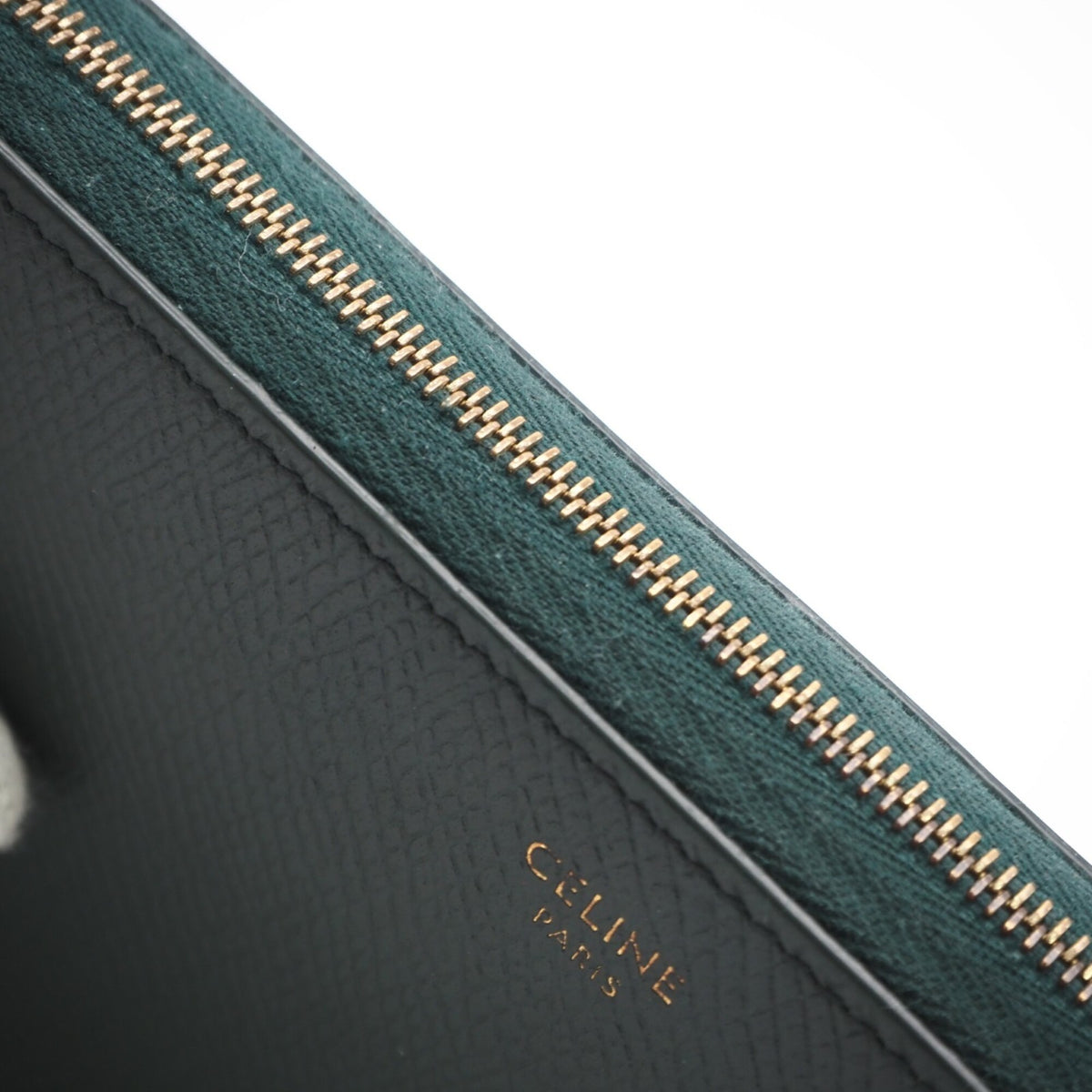 Celine Green Leather Long Wallet (Bi-Fold) (Pre-Owned)