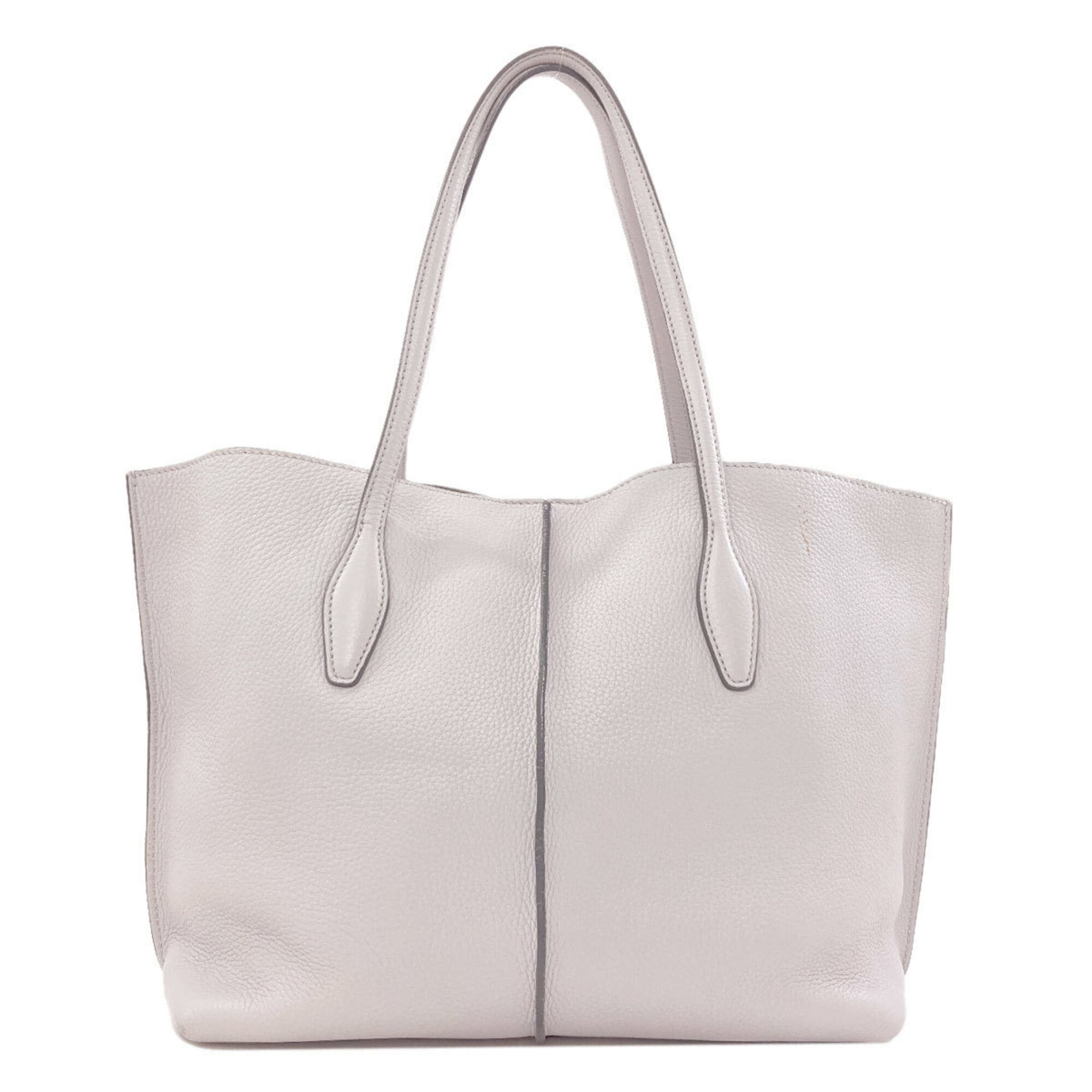 Tod's Gray Leather Tote Bag (Pre-Owned)