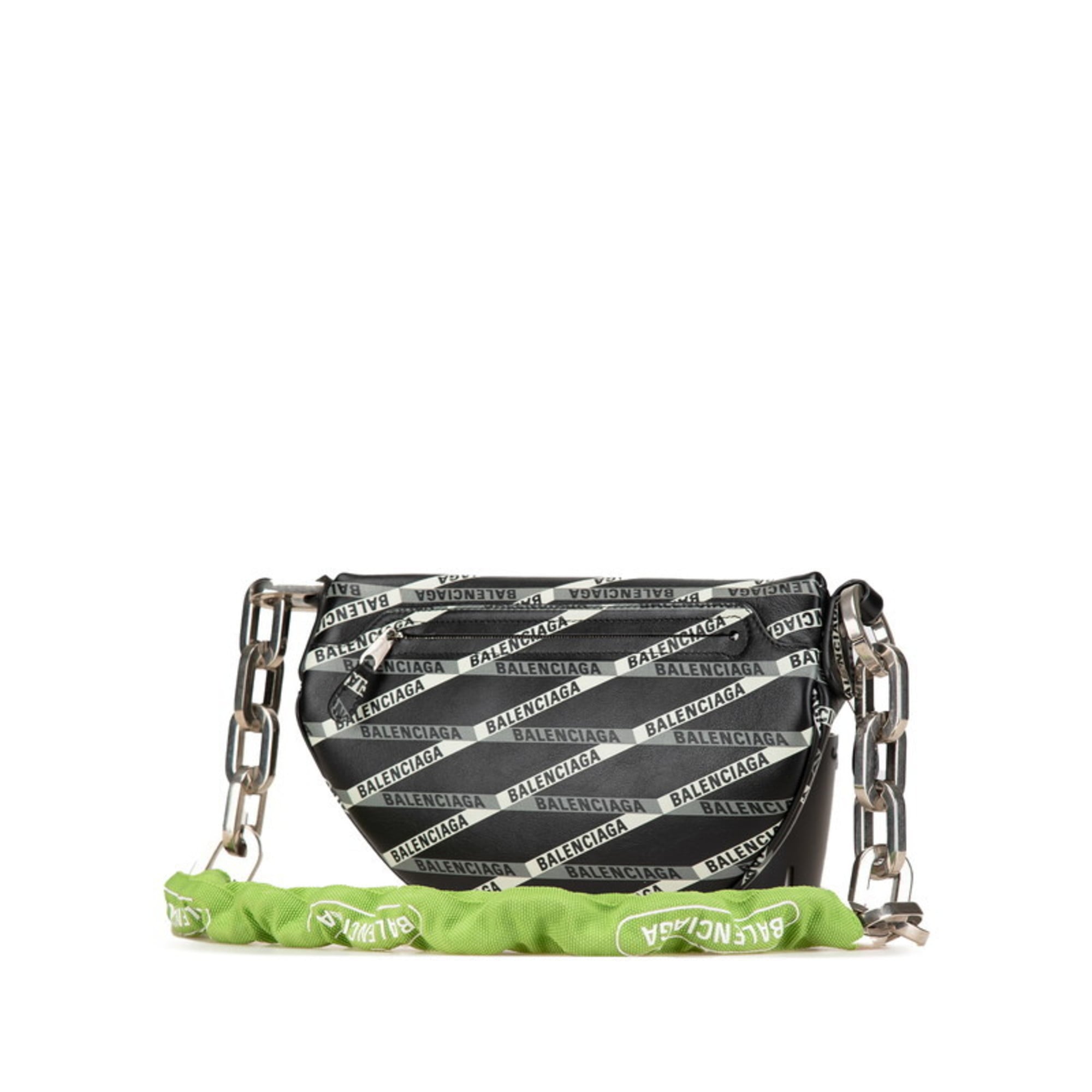 Balenciaga Black Green Leather Fanny Pack (Pre-Owned)