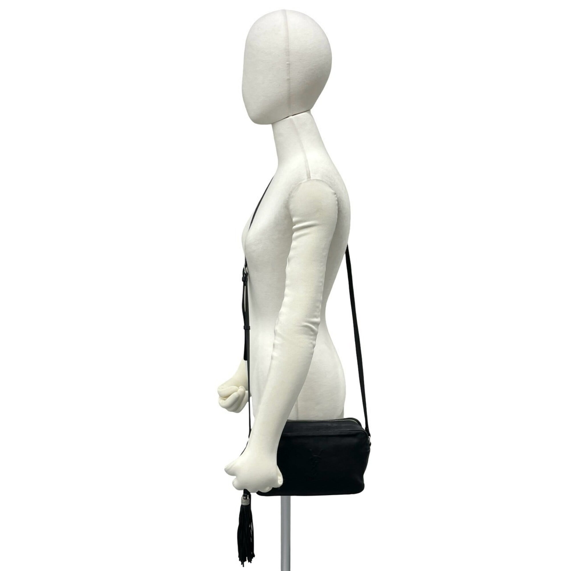 Saint Laurent Black Leather Pochette Shoulder Bag (Pre-Owned)