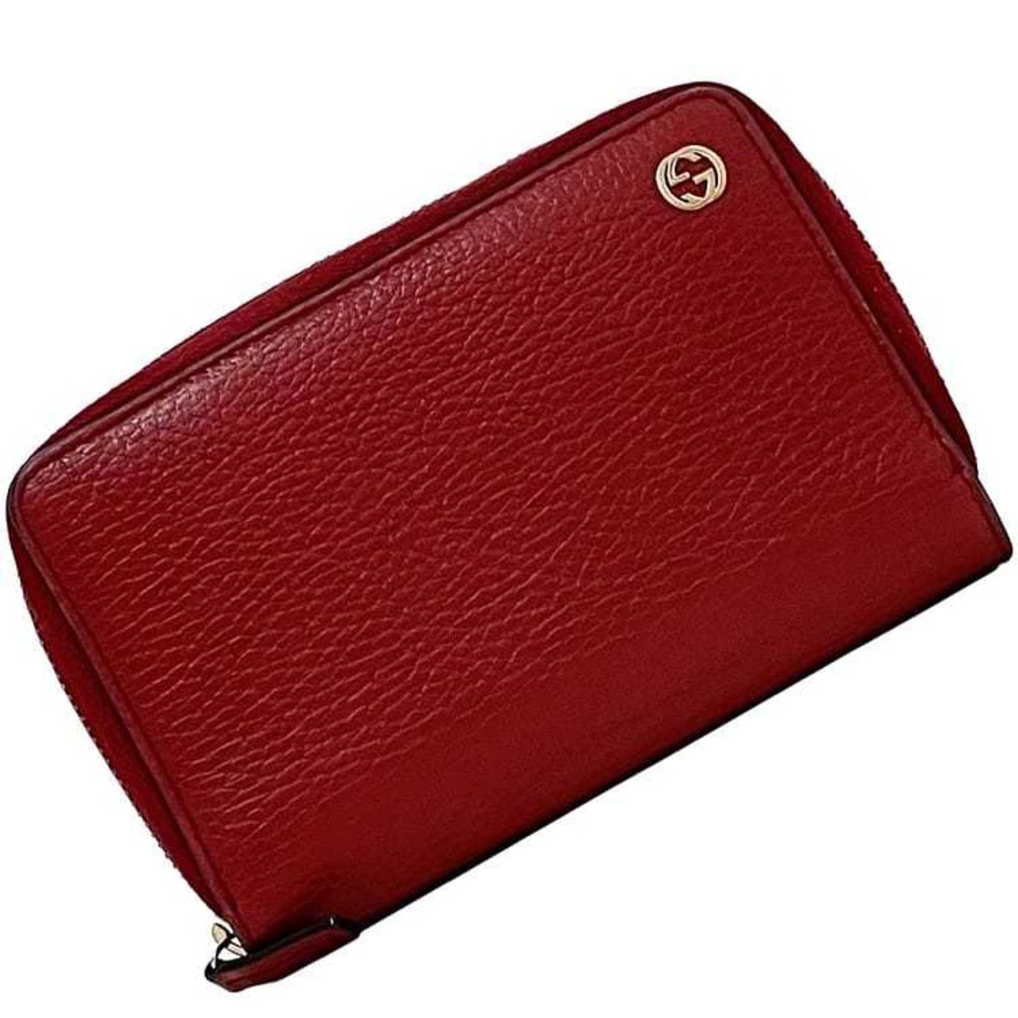 Gucci Red Color Leather Wallet (Bi-Fold) (Pre-Owned)