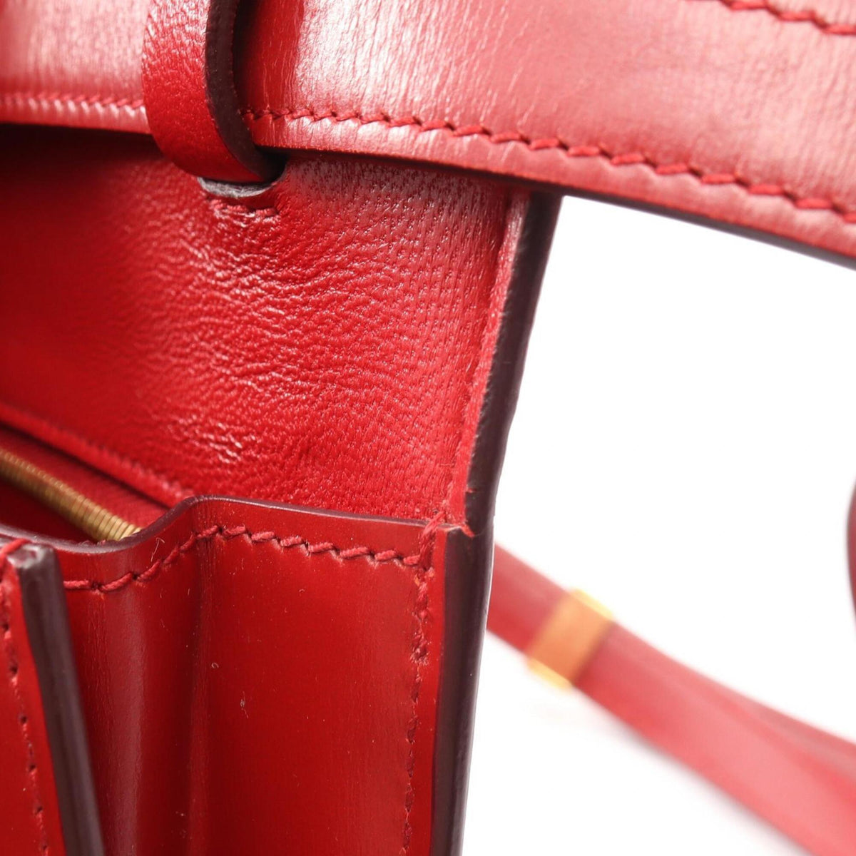 Celine Red Color Leather Handbag Shoulder Bag (Pre-Owned)