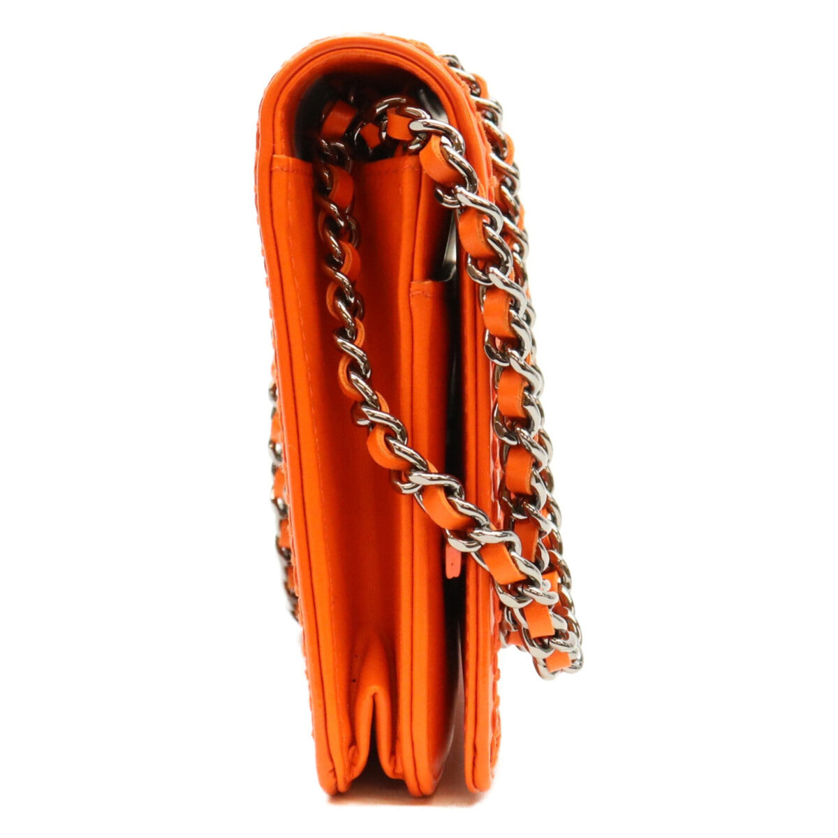 Chanel Orange Leather Shoulder Bag (Pre-Owned)