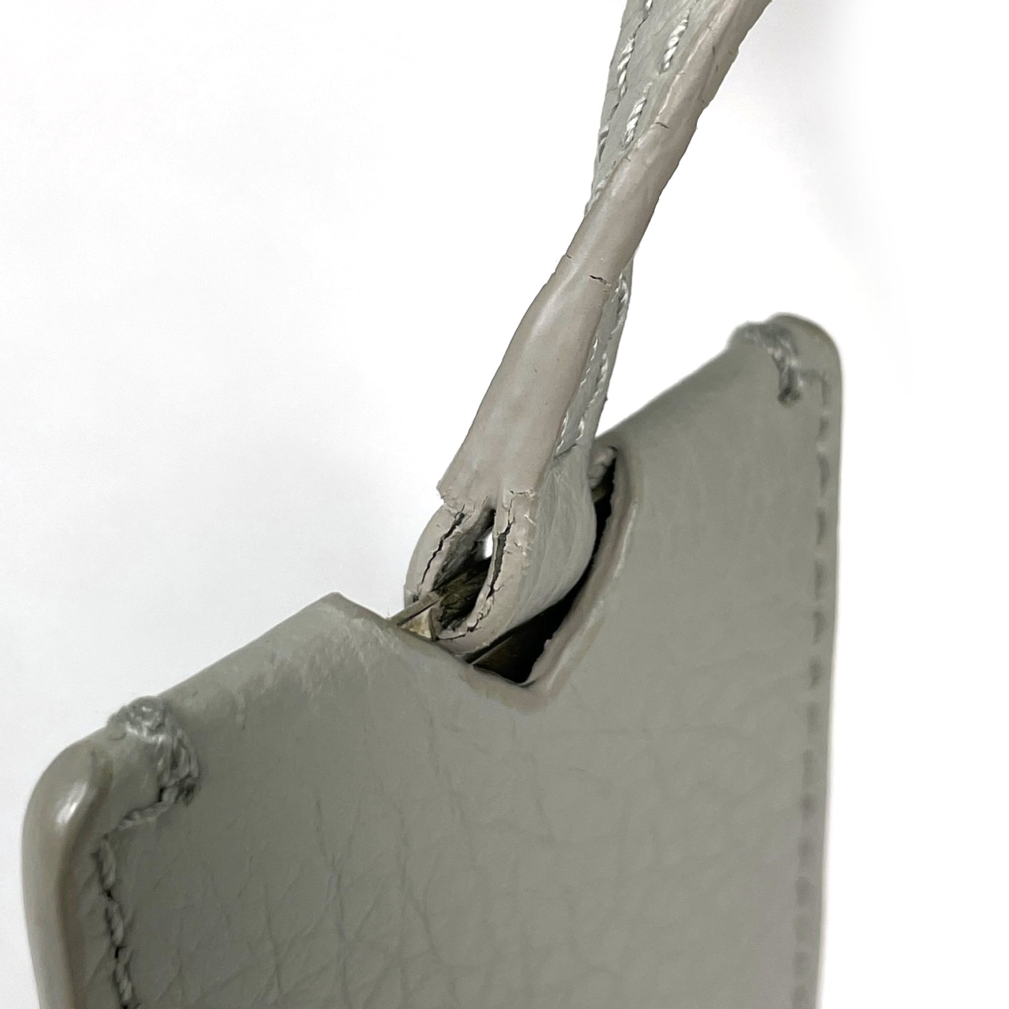 Balenciaga Light Gray Leather Shoulder Bag (Pre-Owned)