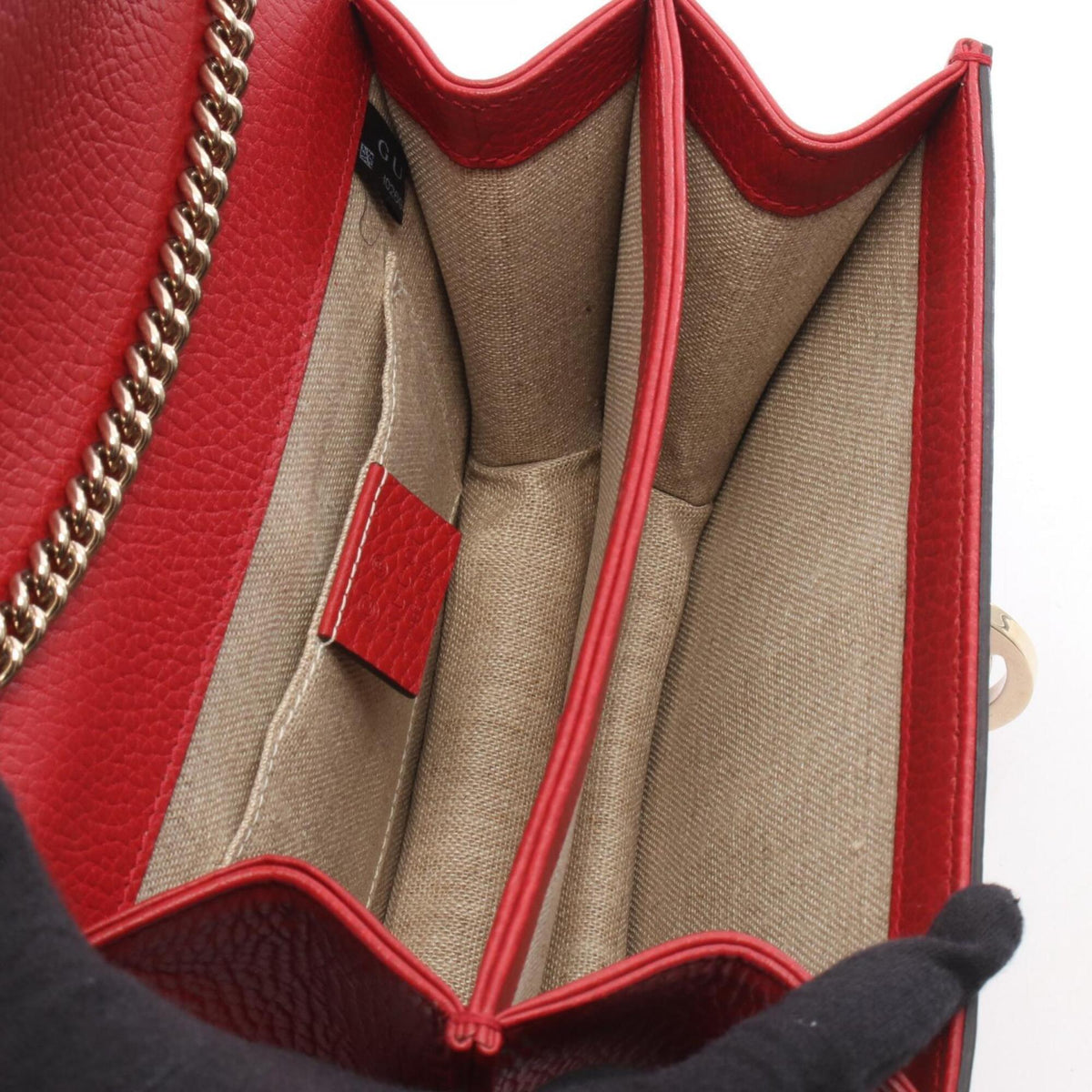 Gucci Red Color Leather Handbag Shoulder Bag (Pre-Owned)