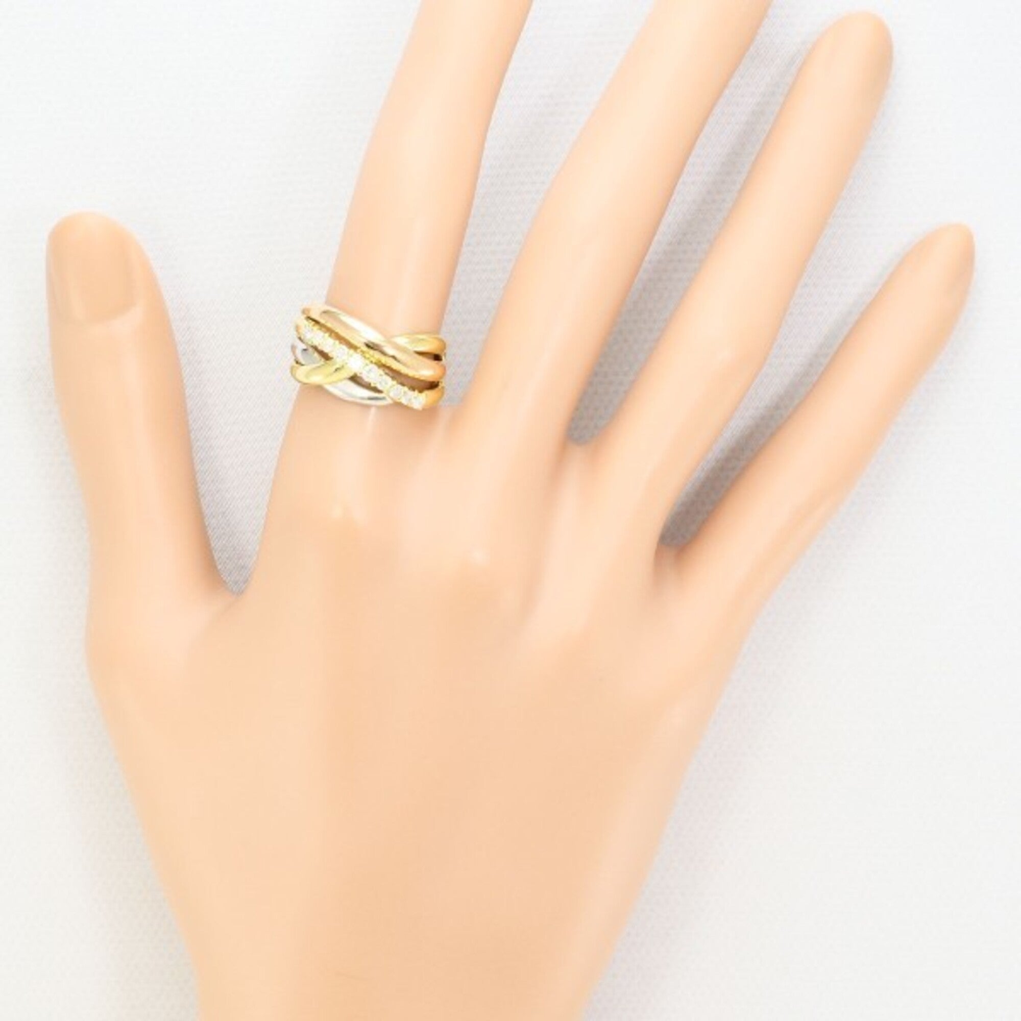 Unbranded Pink Gold Yellow Gold Platinum 900 Band Ring (Pre-Owned)
