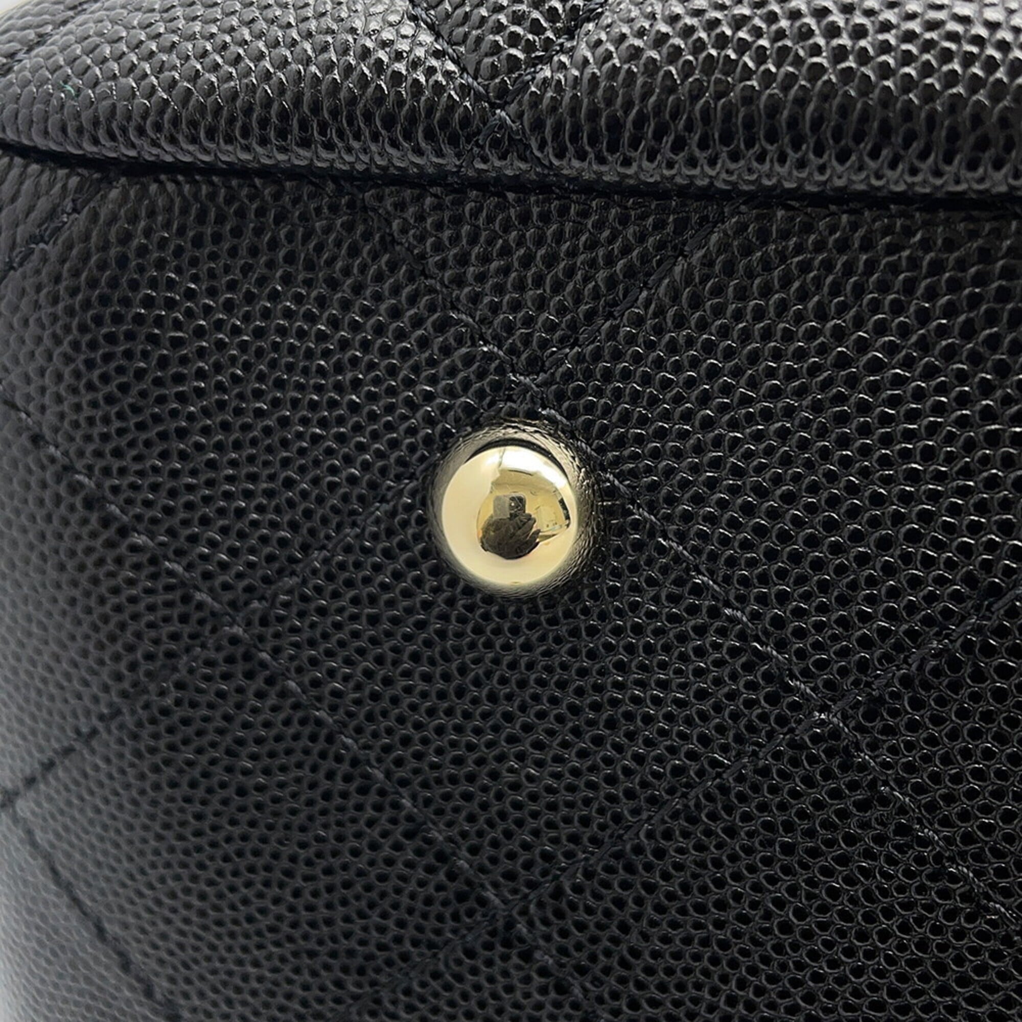 Chanel Black Grained Calfskin Shopping Bag Tote Bag (Pre-Owned)
