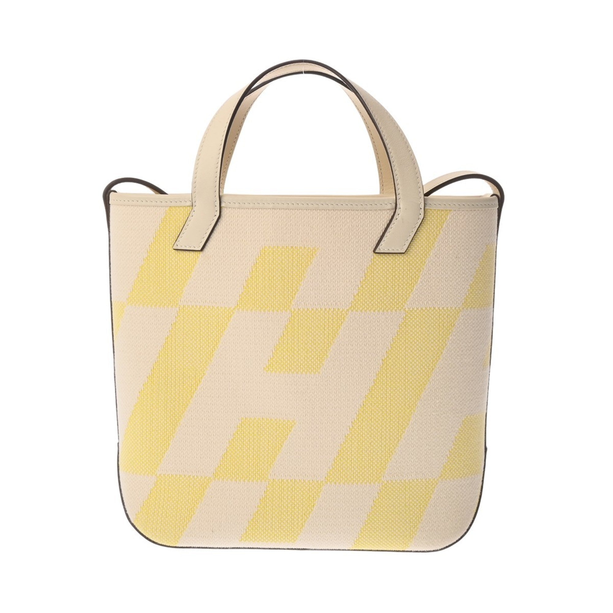 Hermes Ecru Toile H Swift Leather Handbag (Pre-Owned)