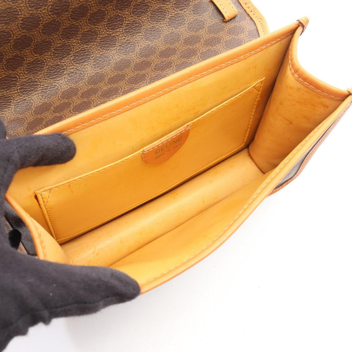 Celine Brown Coated Canvas Leather Handbag (Pre-Owned)