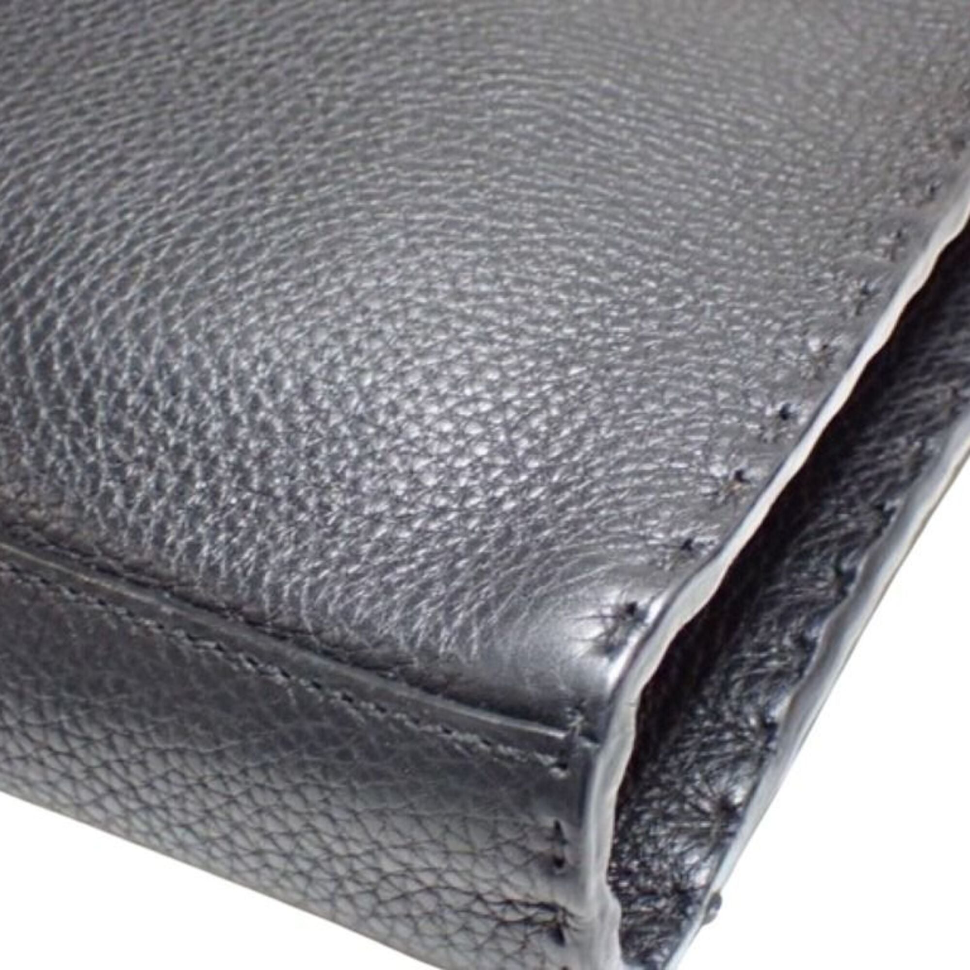 Fendi Peekaboo Black Leather Crossbody Bag Handbag Shoulder Bag Tote Bag (Pre-Owned)