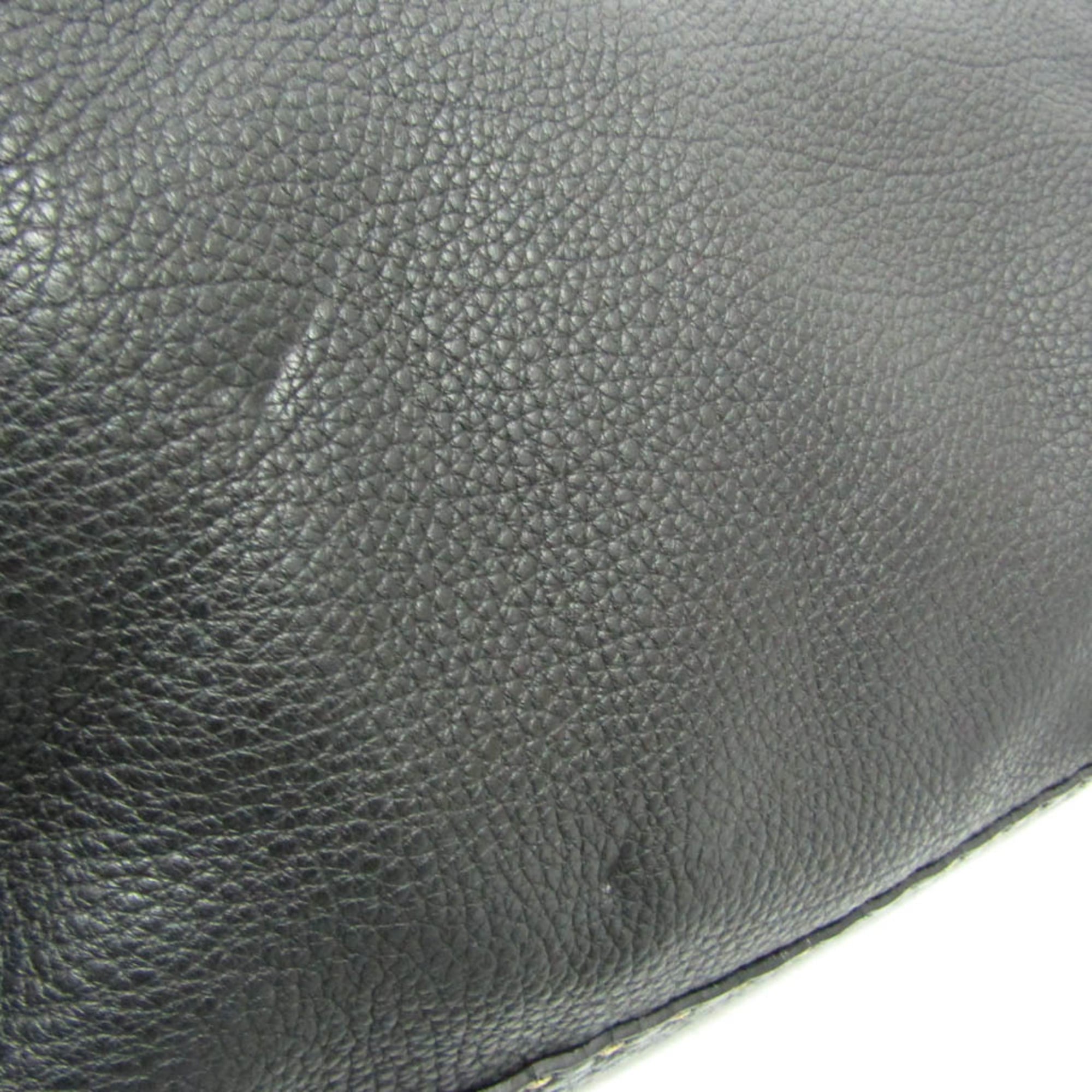 Fendi Selleria Black Leather Messenger Bag Shoulder Bag (Pre-Owned)
