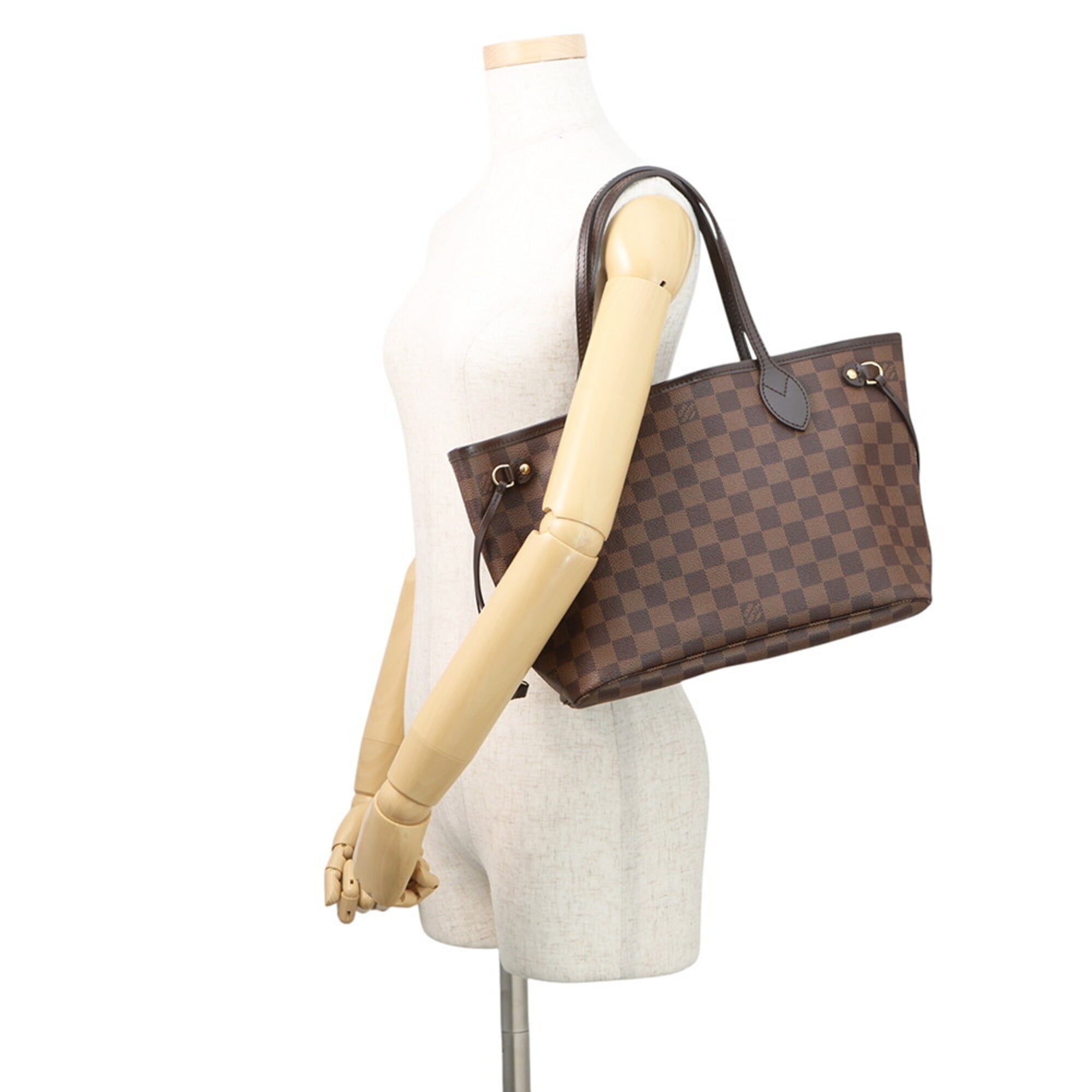 Louis Vuitton Damier Damier Canvas Ebene Red Color Handbag Tote Bag (Pre-Owned)