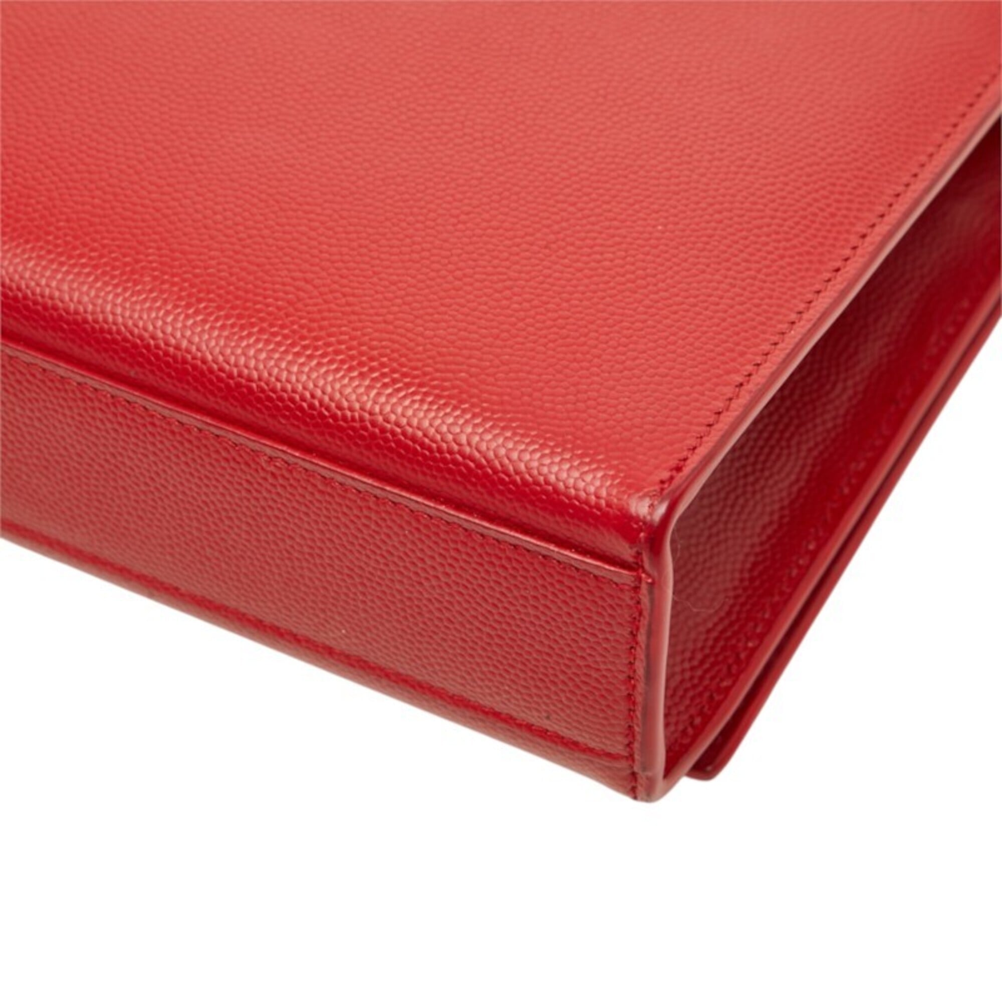 Saint Laurent Gold Red Color Leather Shoulder Bag (Pre-Owned)