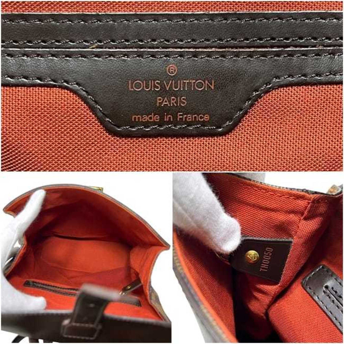 Louis Vuitton Brown Damier Canvas Leather Backpack (Pre-Owned)