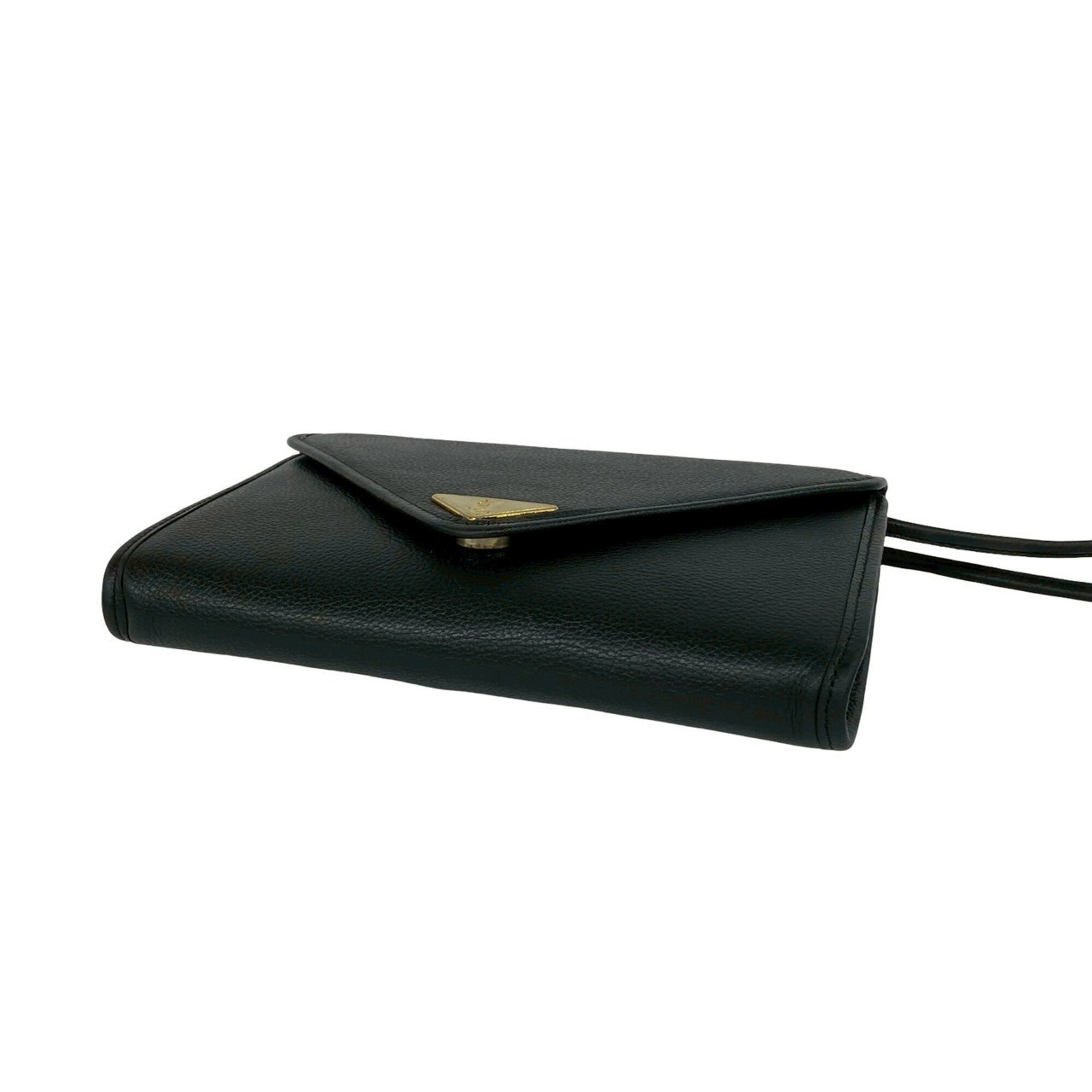 Yves Saint Laurent Black Leather Pochette Shoulder Bag (Pre-Owned)