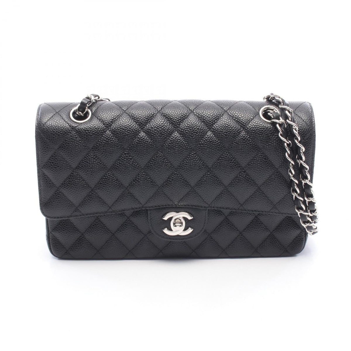 Chanel Black Grained Calfskin Handbag Shoulder Bag (Pre-Owned)