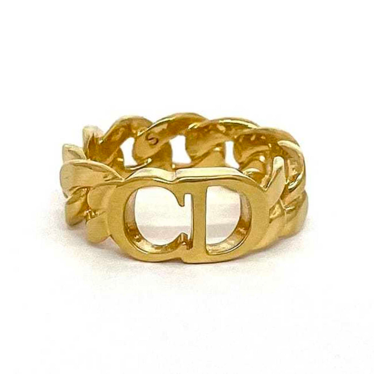 Christian Dior Gold Plating Band Ring (Pre-Owned)