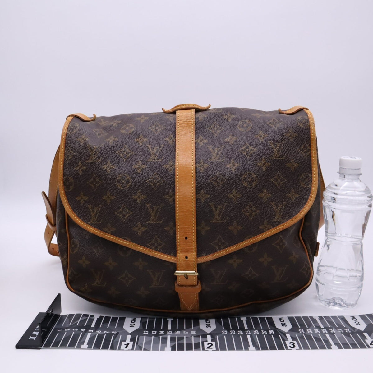 Louis Vuitton Monogram Beige Brown Coated Canvas Leather Shoulder Bag (Pre-Owned)