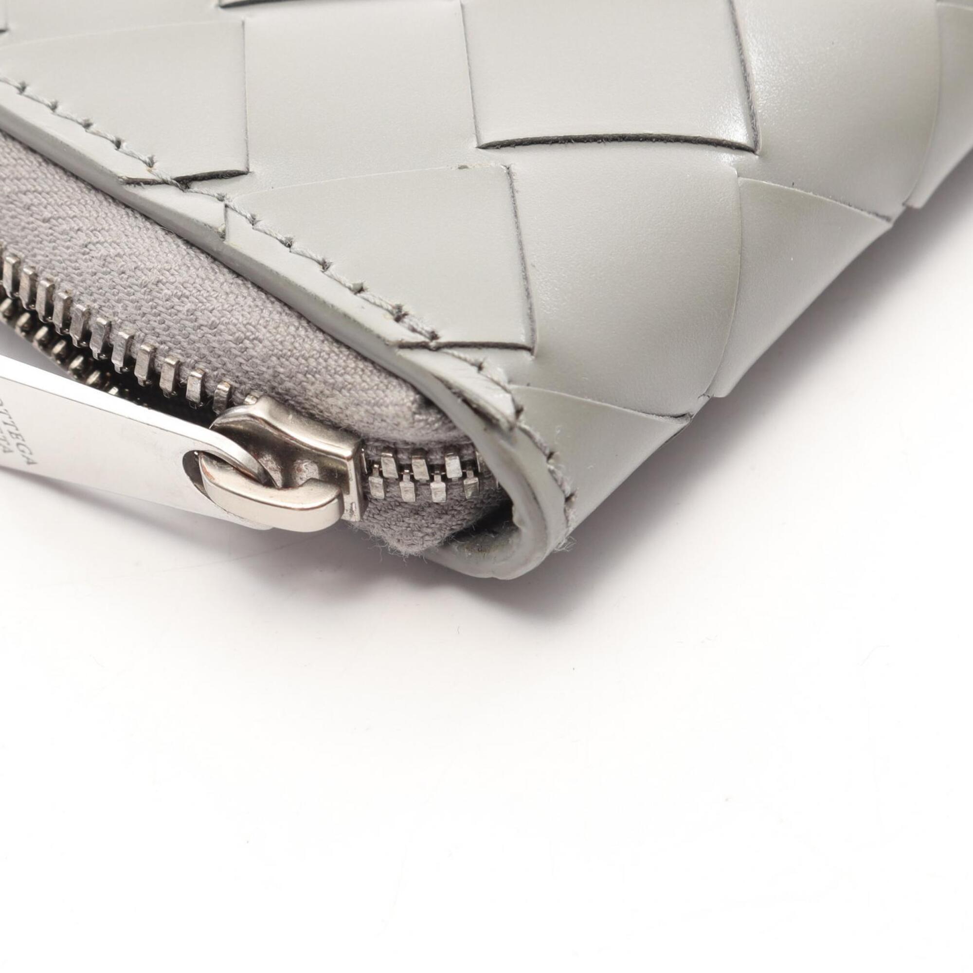 Bottega Veneta Gray Intrecciato Long Wallet (Bi-Fold) (Pre-Owned)