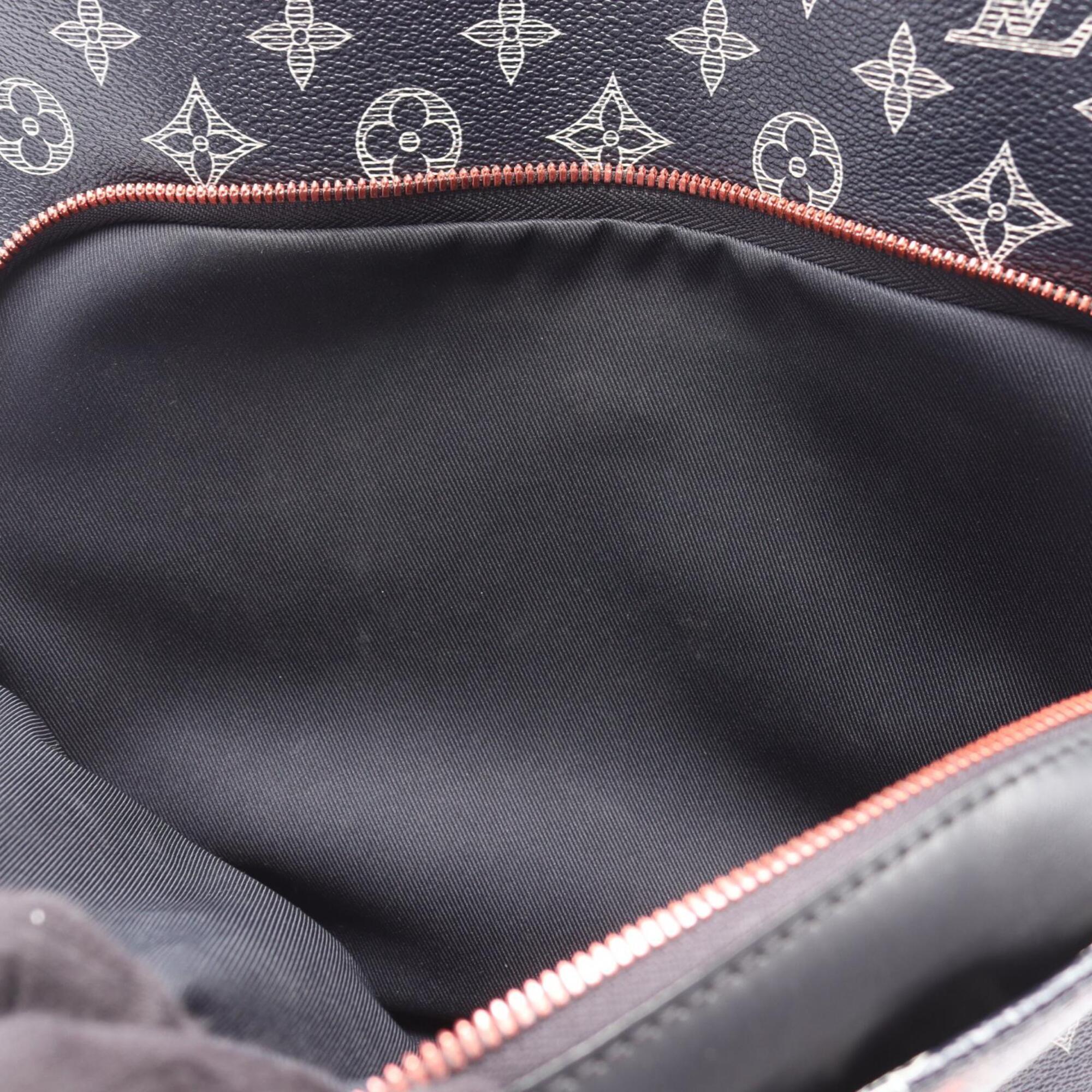 Louis Vuitton Black Red Color White Coated Canvas Leather Backpack (Pre-Owned)